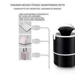 Maity Mückenlampe, elektrisch UV-LED Insektenlampe, USB Ladung, Ungiftig, geeignet für Innen und Außeneinsatz, Mückenfalle durch Licht und Ventilation, Super leise (M/S-A19103,Weiß)