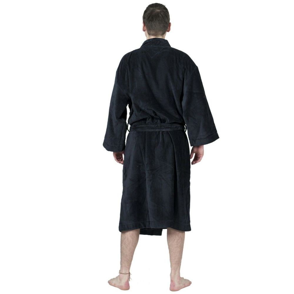 DESEN Bademantel Herren 100% Baumwolle Morgenmantel aus Baumwollfrottee mit Gürtel - Saunamantel, Weich, Saugfähig und Bequem Hausmantel