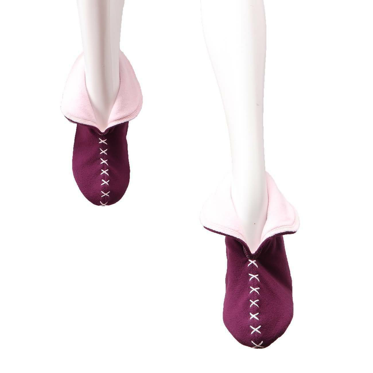 Raikou Damen Hausschuhe Microfaser Rutschfester Sohle, Super Flauschige Hüttenschuche Bettschuhe auch in schönen kontrastreichen Farben