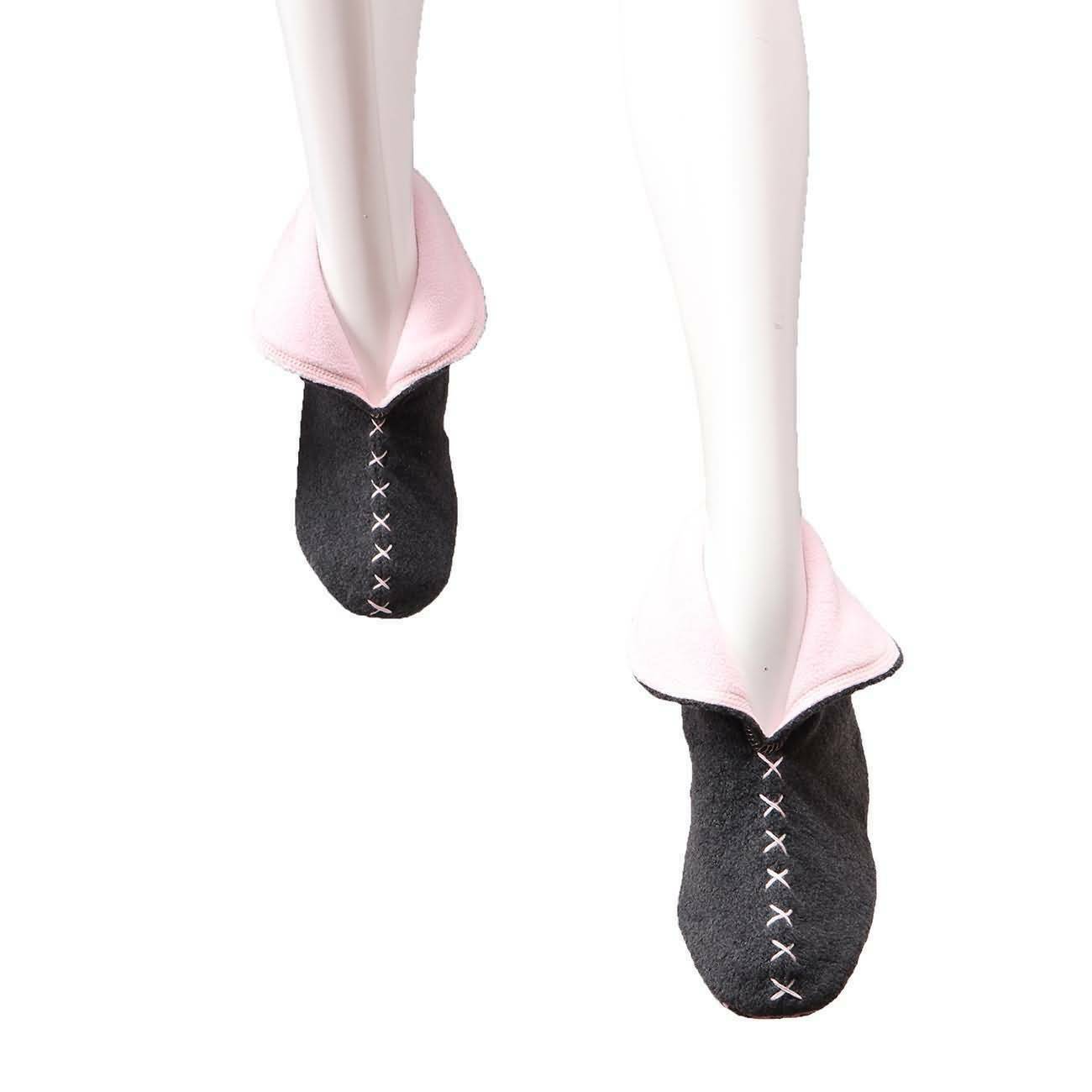 Raikou Damen Hausschuhe Microfaser Rutschfester Sohle, Super Flauschige Hüttenschuche Bettschuhe auch in schönen kontrastreichen Farben