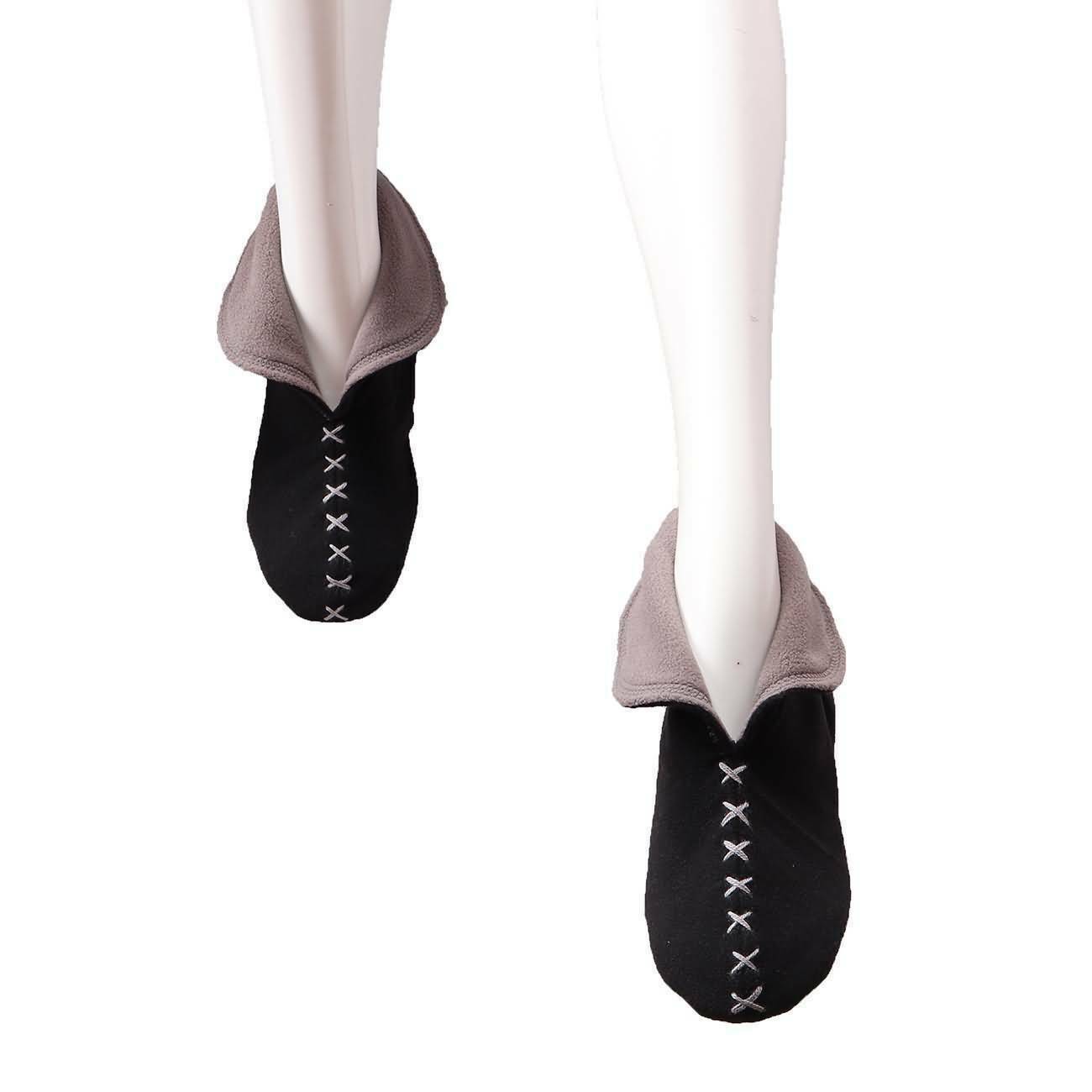 Raikou Damen Hausschuhe Microfaser Rutschfester Sohle, Super Flauschige Hüttenschuche Bettschuhe auch in schönen kontrastreichen Farben