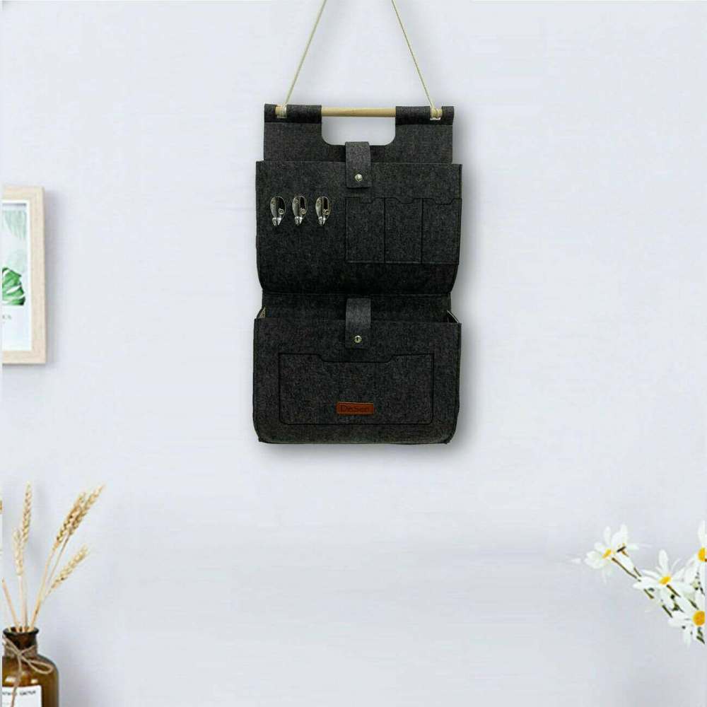 Hängeorganzier für Tür und Wand, Home-Organizer zum Aufhängen, Wandtasche, Untensilientasche, Hängende Aufbewahrungstasche für Garderobe, Bad, Küche Multifunktionstaschen + 3 Schlüsselanhänger