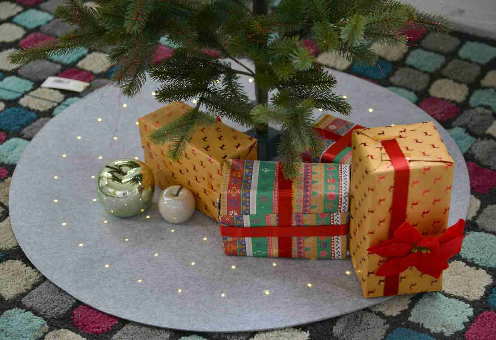 LED Filzunterlage Weihnachtsbaum Unterlage Rund Christbaum Teppich 50cm/100cm