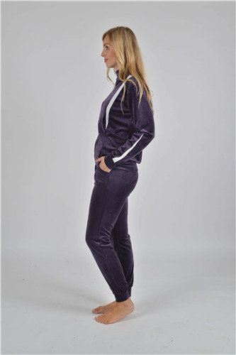 RAIKOU Damen Hausanzug Trainingsanzug Velours Nicki Freizeitanzug Trainingsanzug Jogginganzug Schlafanzug mit Reißverschluss ,Freizeit Zweiteilige Set Oberteil und Hose
