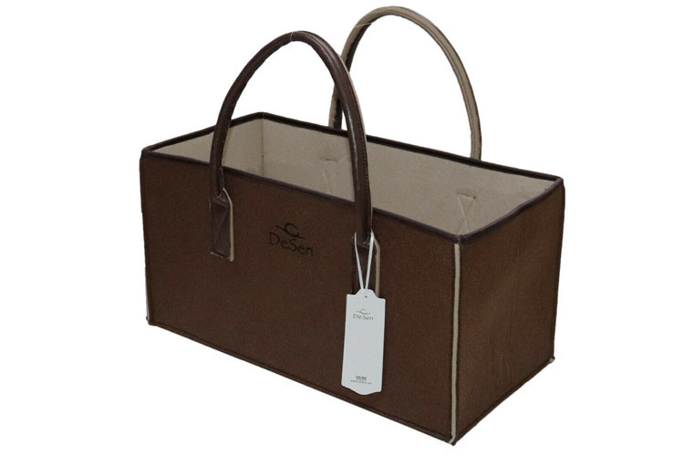 DESEN Premium Filztasche – als Hochwertige Einkaufstasche, Stoff-Shopper-Bag, Henkeltasche, Einkaufskorb, zur Aufbewahrung von Kaminholztasche