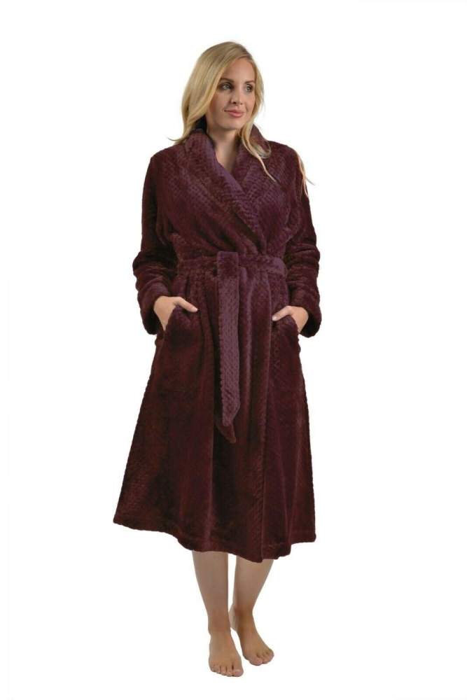 RAIKOU Damen Bademantel Morgenmantel Saunamantel weiches und super flauschiges Coral-Fleece Flausch RelaxKuschelfrottee Microfaser