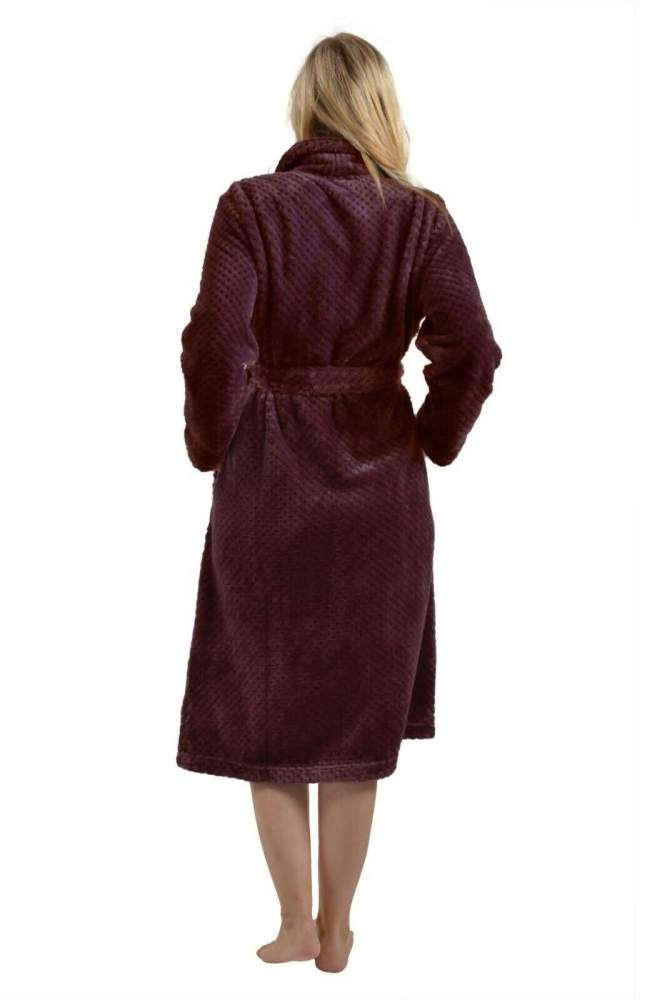 RAIKOU Damen Bademantel Morgenmantel Saunamantel weiches und super flauschiges Coral-Fleece Flausch RelaxKuschelfrottee Microfaser