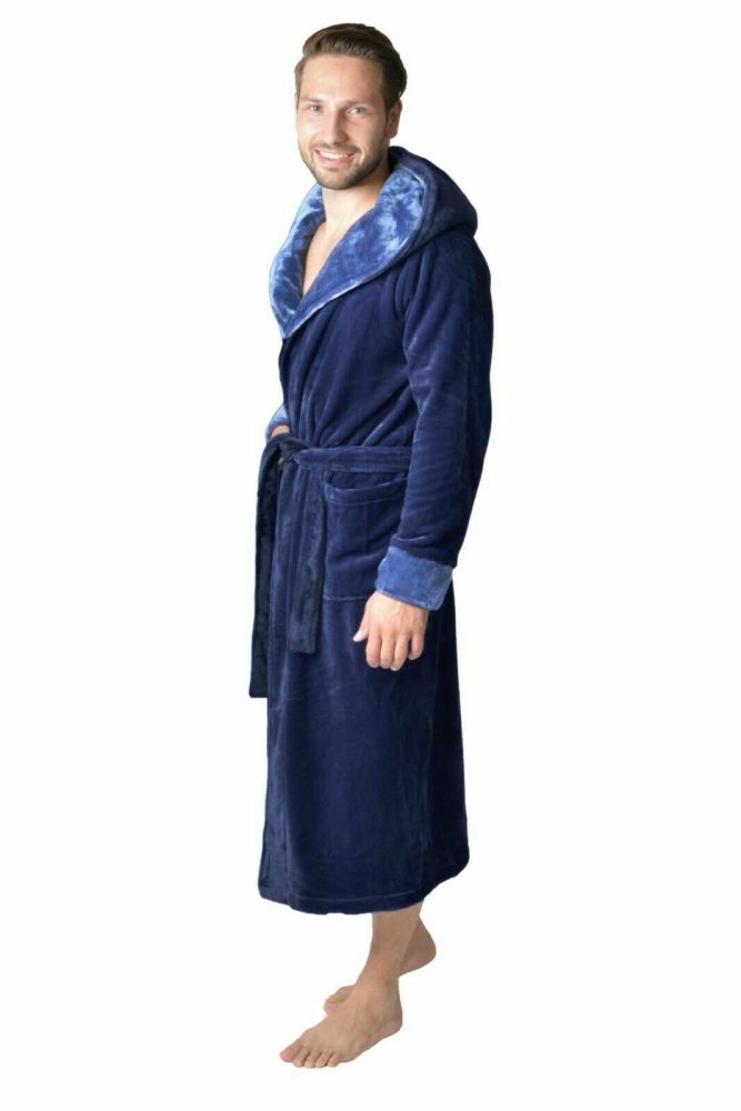 Damen Herren Kapuzen Unisex-Bademantel Saunamantel Morgenmantel Microfaser S-XXL