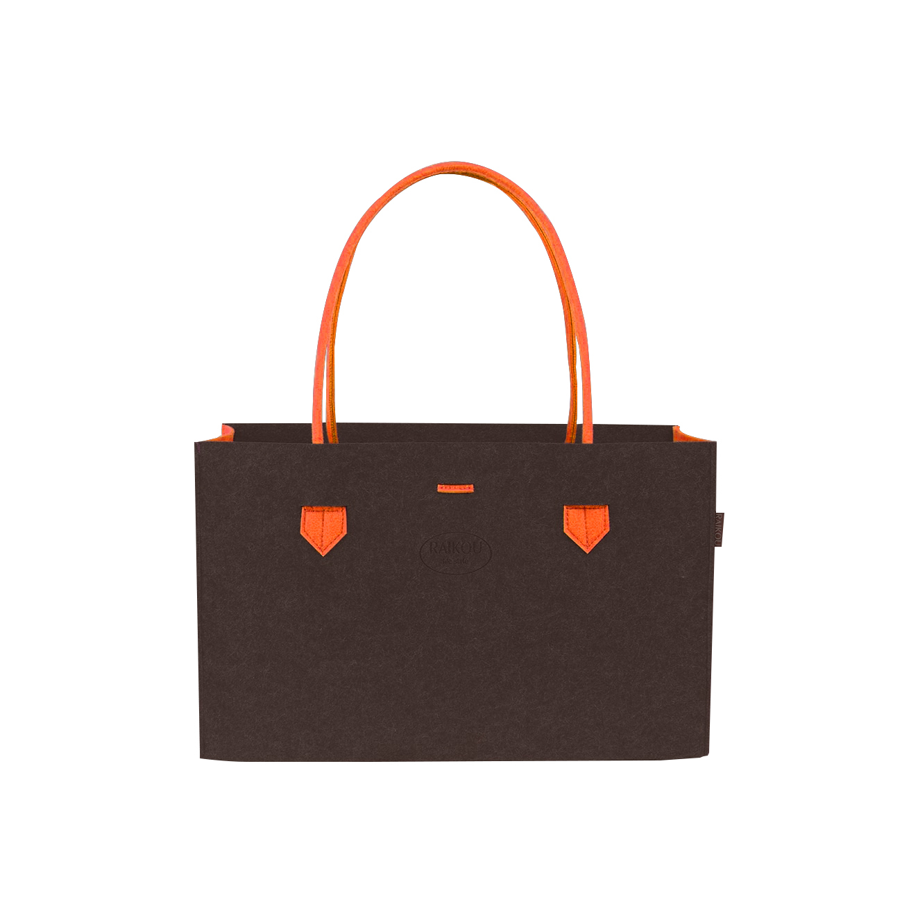 RAIKOU KULT Filz-Tasche Shopper; in neuem Design; Filzkorb Einkaufstasche Henkeltasche Zeitungskorb Stabile Kaminholztasche hervorragend als Spielzeugtasche oder Picknick-Korb Strand (44*18*31cm)