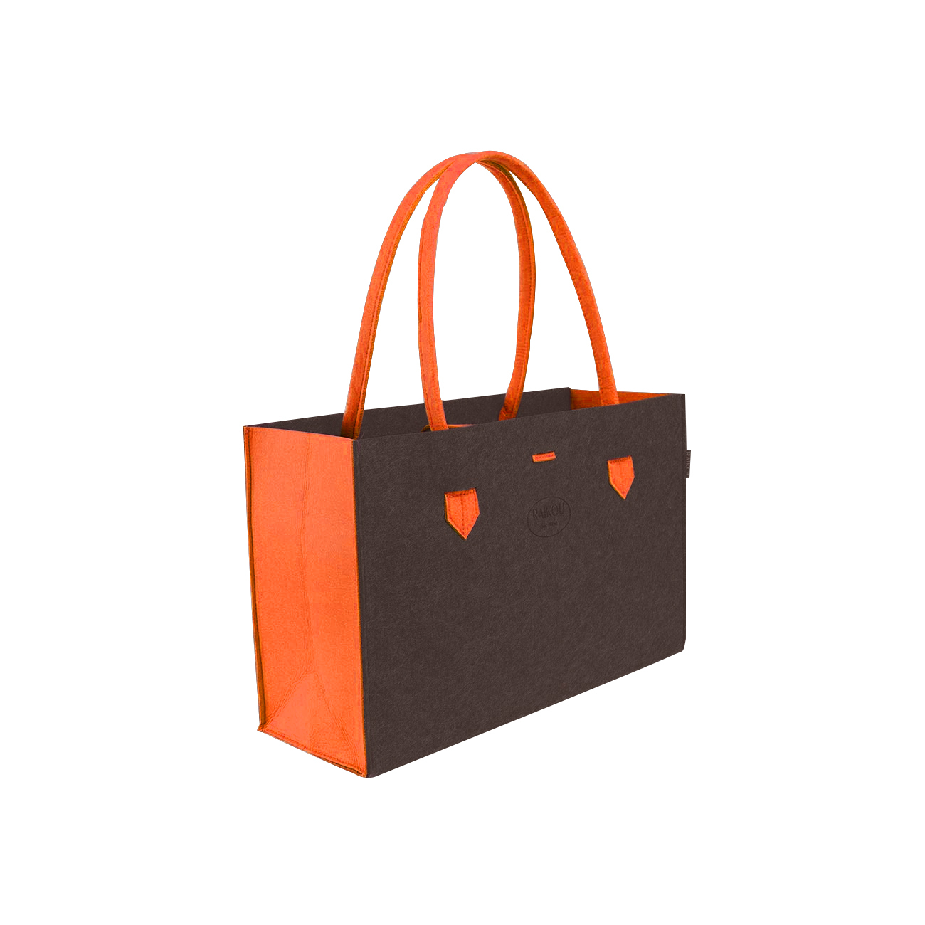 RAIKOU KULT Filz-Tasche Shopper; in neuem Design; Filzkorb Einkaufstasche Henkeltasche Zeitungskorb Stabile Kaminholztasche hervorragend als Spielzeugtasche oder Picknick-Korb Strand (44*18*31cm)