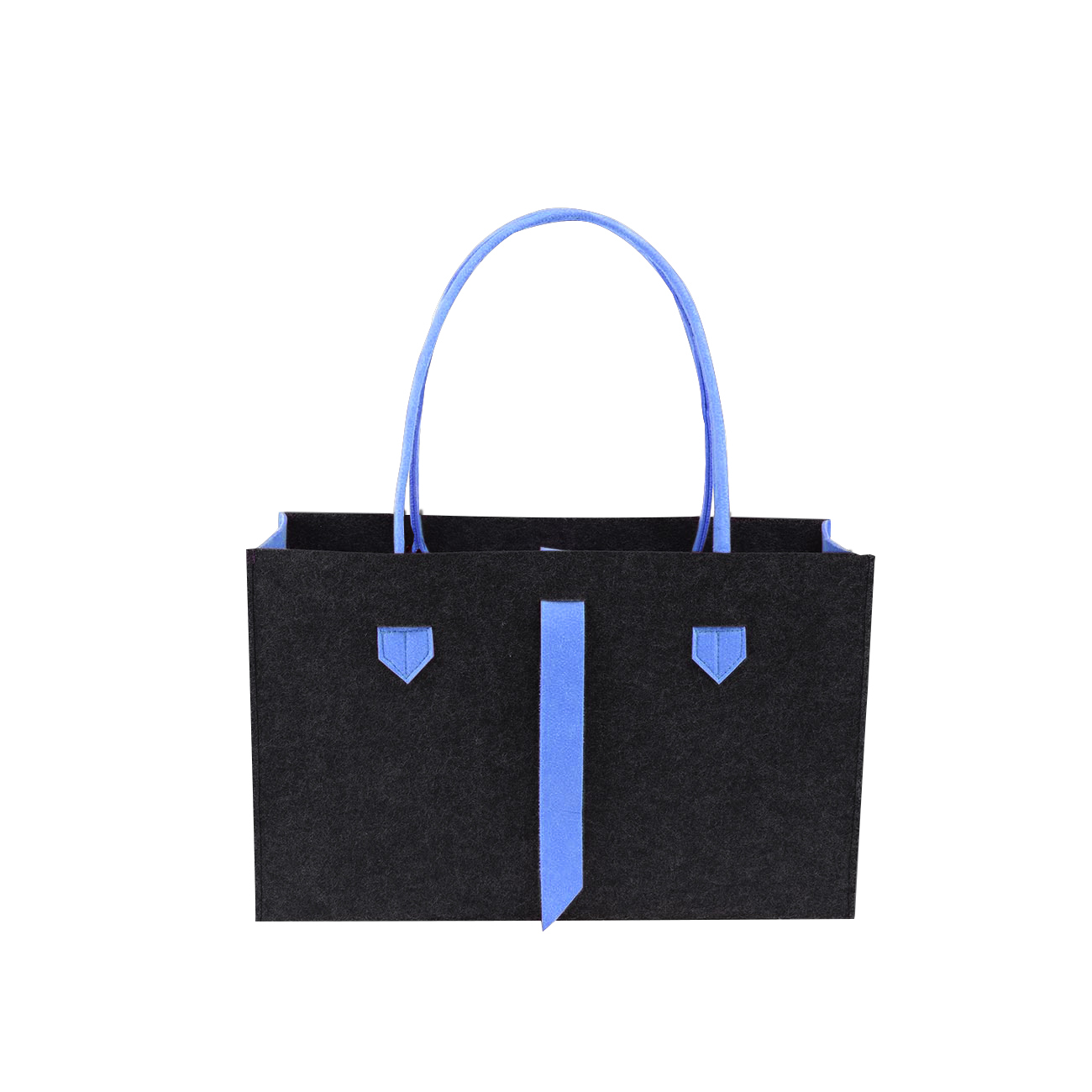 RAIKOU KULT Filz-Tasche Shopper; in neuem Design; Filzkorb Einkaufstasche Henkeltasche Zeitungskorb Stabile Kaminholztasche hervorragend als Spielzeugtasche oder Picknick-Korb Strand (44*18*31cm)