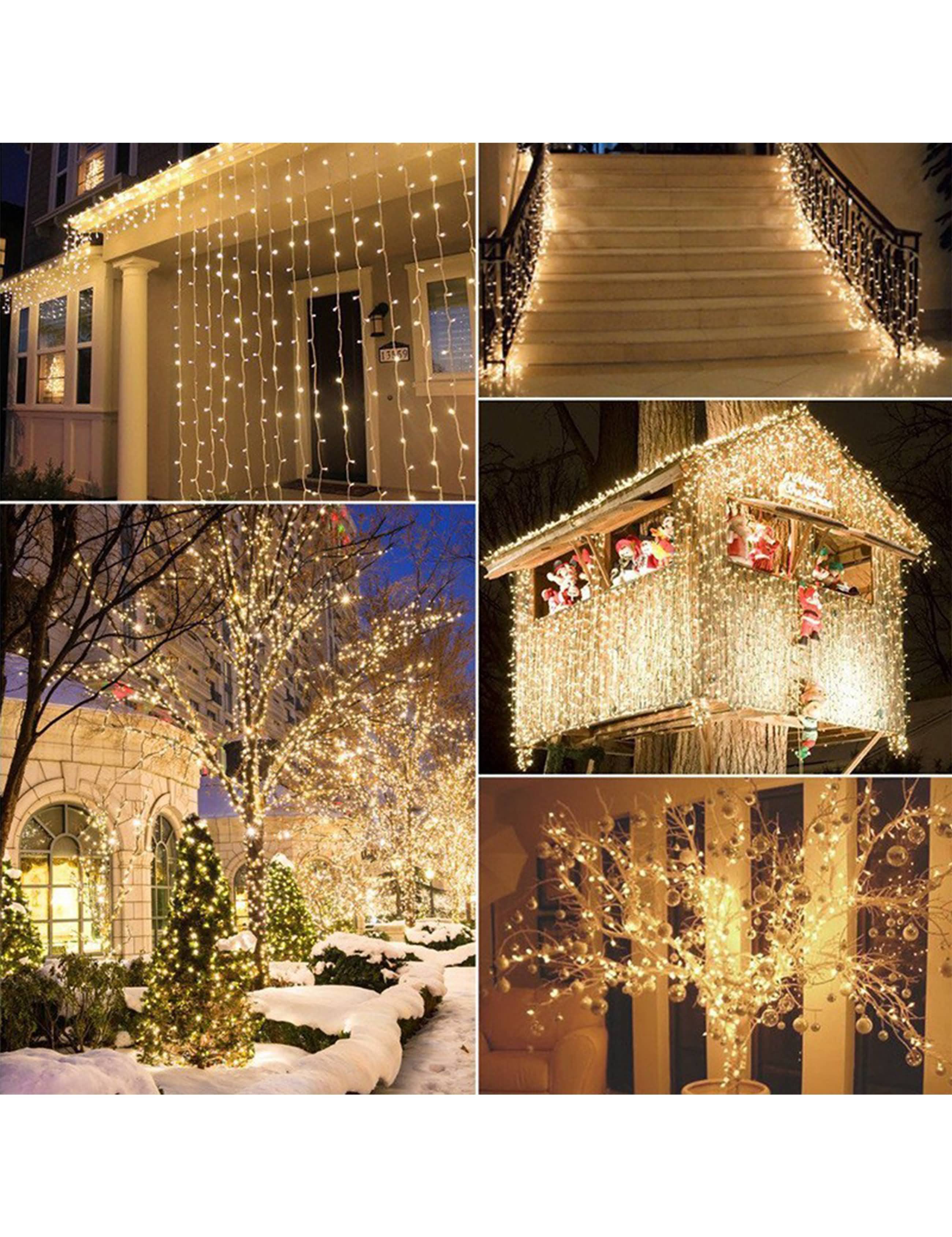 Die RAIKOU Lichterketten in verschiedenen Farben, für Außen-und Innenbetrieb mit 8 verschiedenen Beleuchtungsmodi, Dekobeleuchtung für Weihnachten, Party, Hochzeit, Garten, Haus, Fenster und vielen mehr.