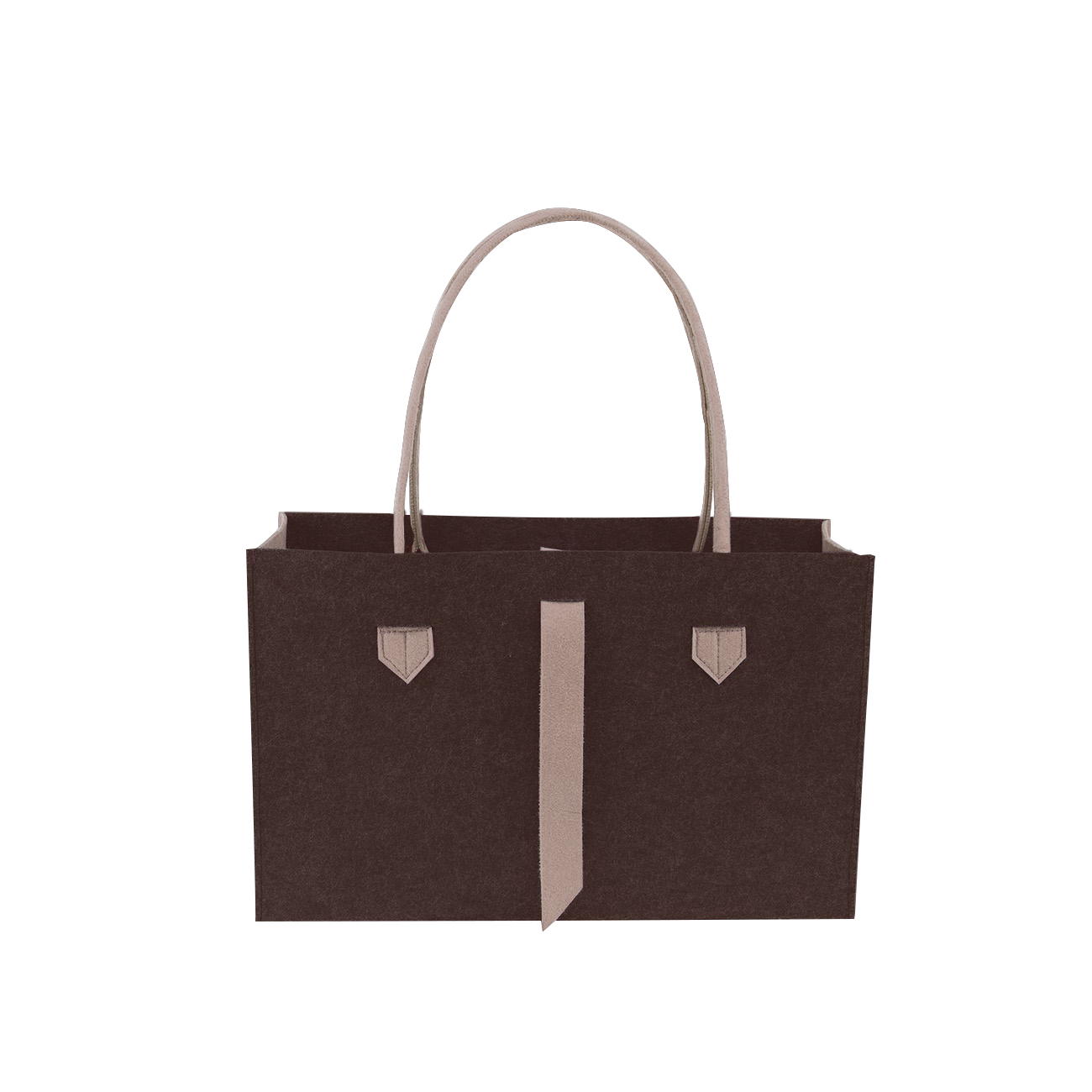 RAIKOU KULT Filz-Tasche Shopper; in neuem Design; Filzkorb Einkaufstasche Henkeltasche Zeitungskorb Stabile Kaminholztasche hervorragend als Spielzeugtasche oder Picknick-Korb Strand (44*18*31cm)