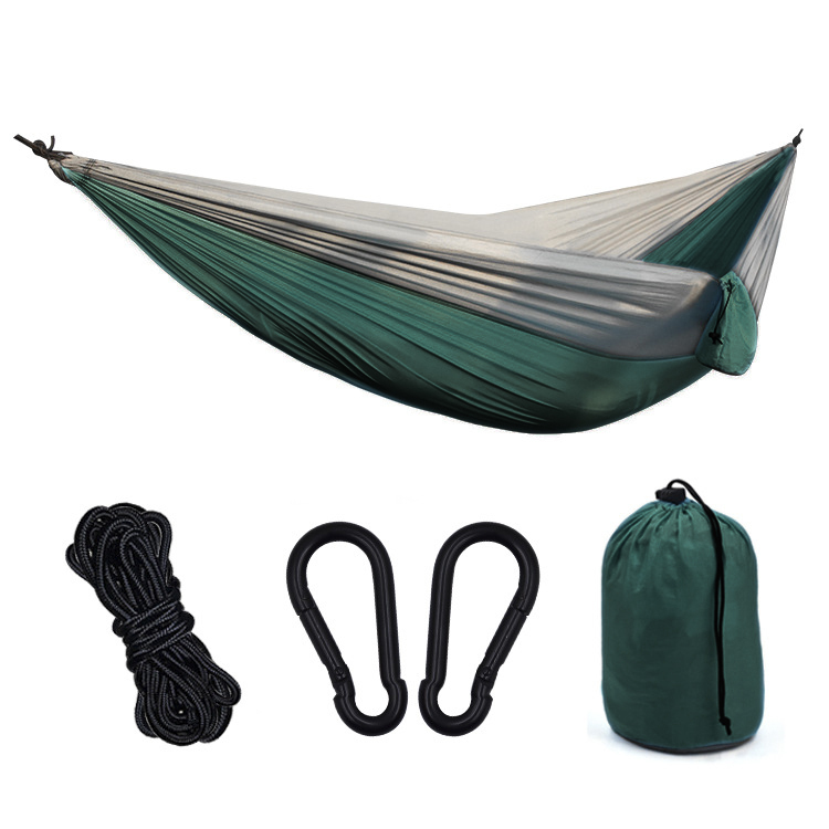 RAIKOU Hängematte aus Fallschirm Stoff, outdoor Comping Garten XXL 260x140cm für 2 Personen Belastbar bis 200kg