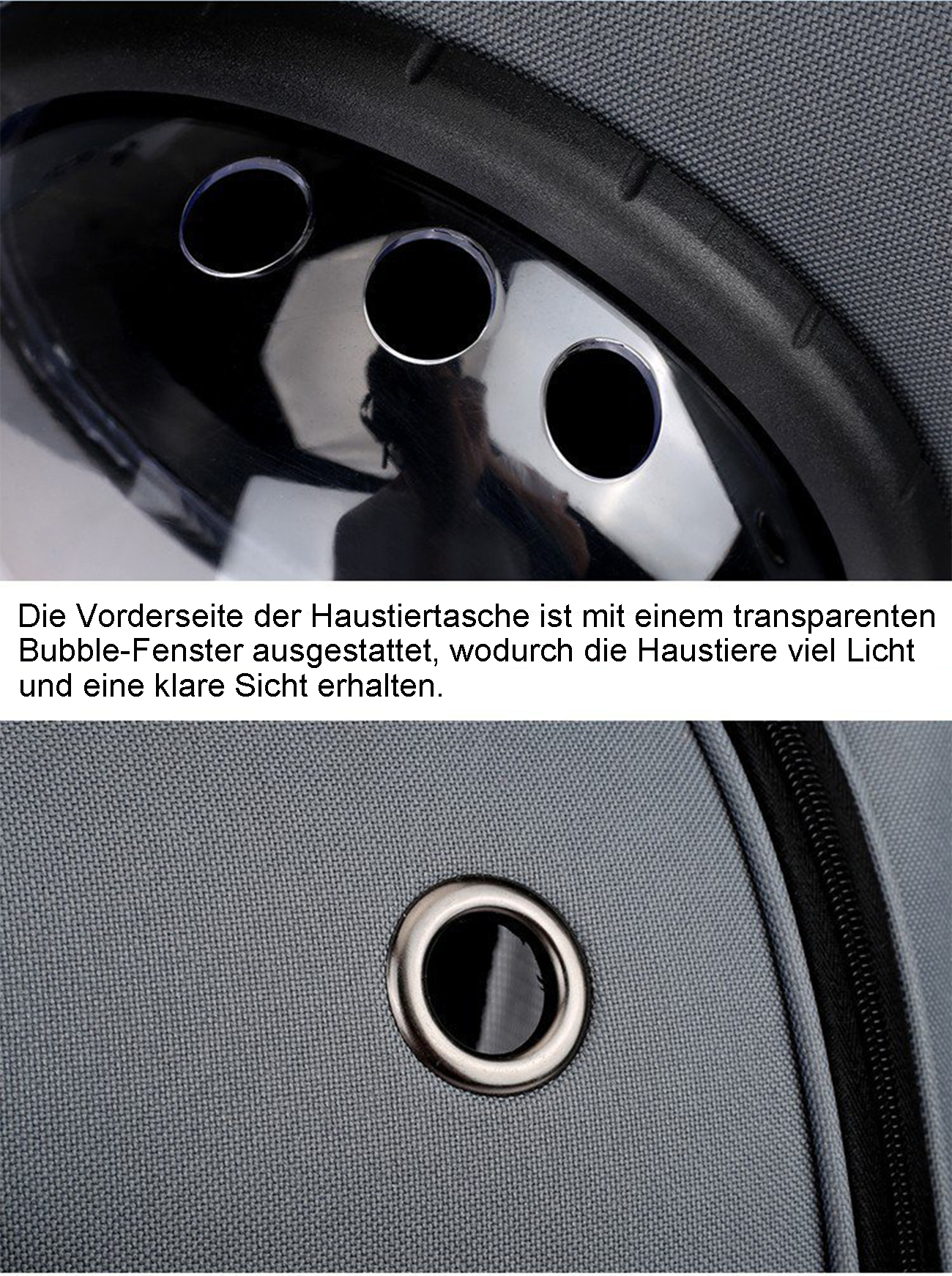 Haustiertasche Tragetasche Haustier transparente Raumkapsel-Tasche Hundekäfig atmungsaktive Umhängetransporttasche für Katzen und Hunde