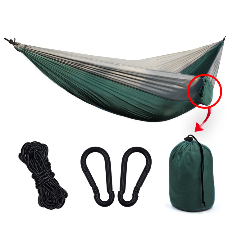 RAIKOU Hängematte aus Fallschirm Stoff, outdoor Comping Garten XXL 260x140cm für 2 Personen Belastbar bis 200kg