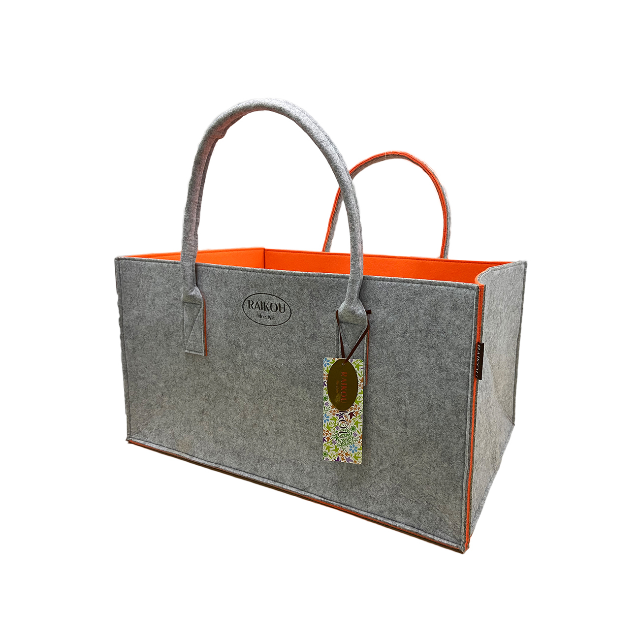 RAIKOU KULT Filz-Tasche Shopper Bag Filzkorb Einkaufstasche Henkeltasche Zeitungskorb Stabile Kaminholztasche Zeitungsständer auch für Spielzeug Garten Picknick Strand(50*25*25cm und 50*34*27)