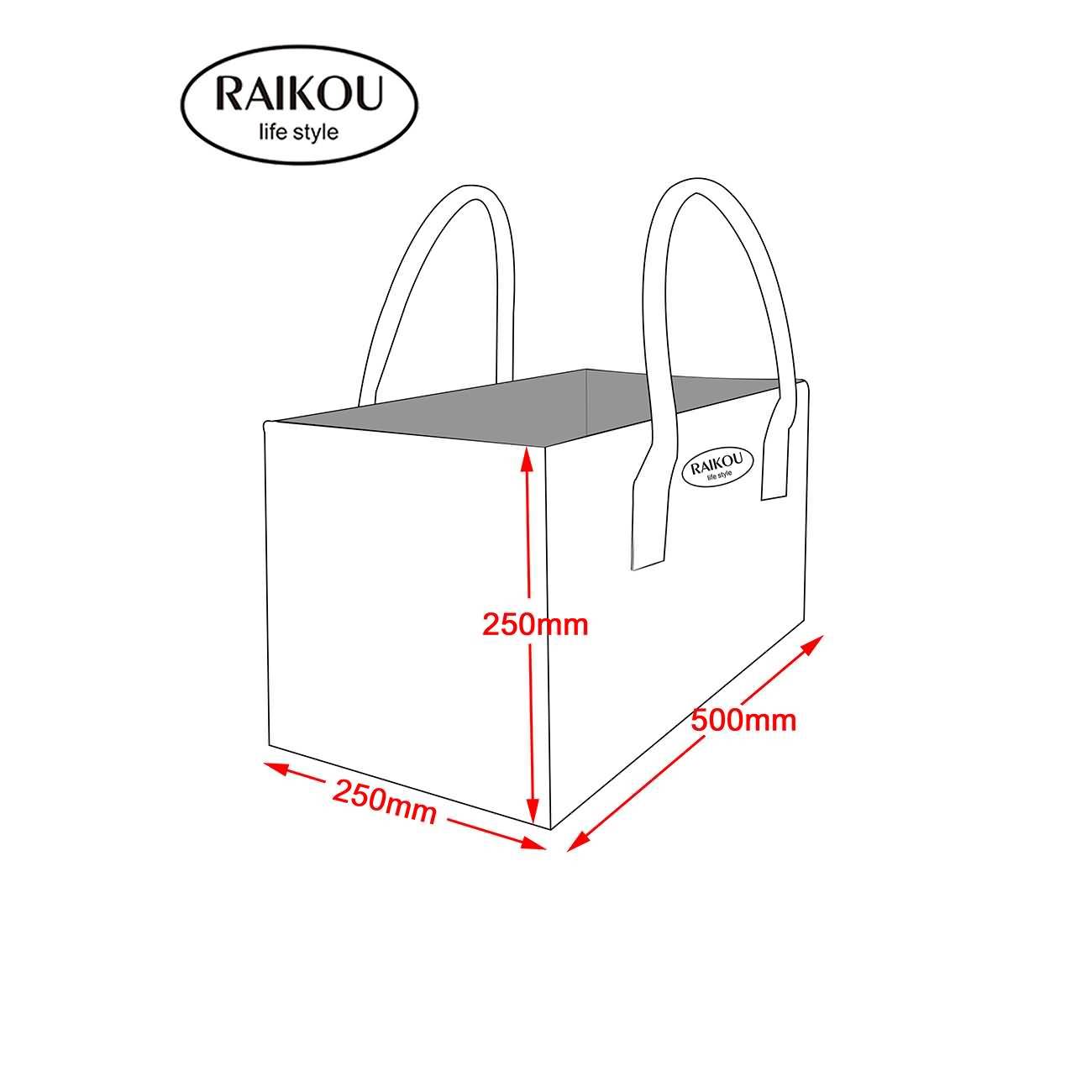 RAIKOU KULT Filz-Tasche Shopper Bag Filzkorb Einkaufstasche Henkeltasche Zeitungskorb Stabile Kaminholztasche Zeitungsständer auch für Spielzeug Garten Picknick Strand(50*25*25cm und 50*34*27)