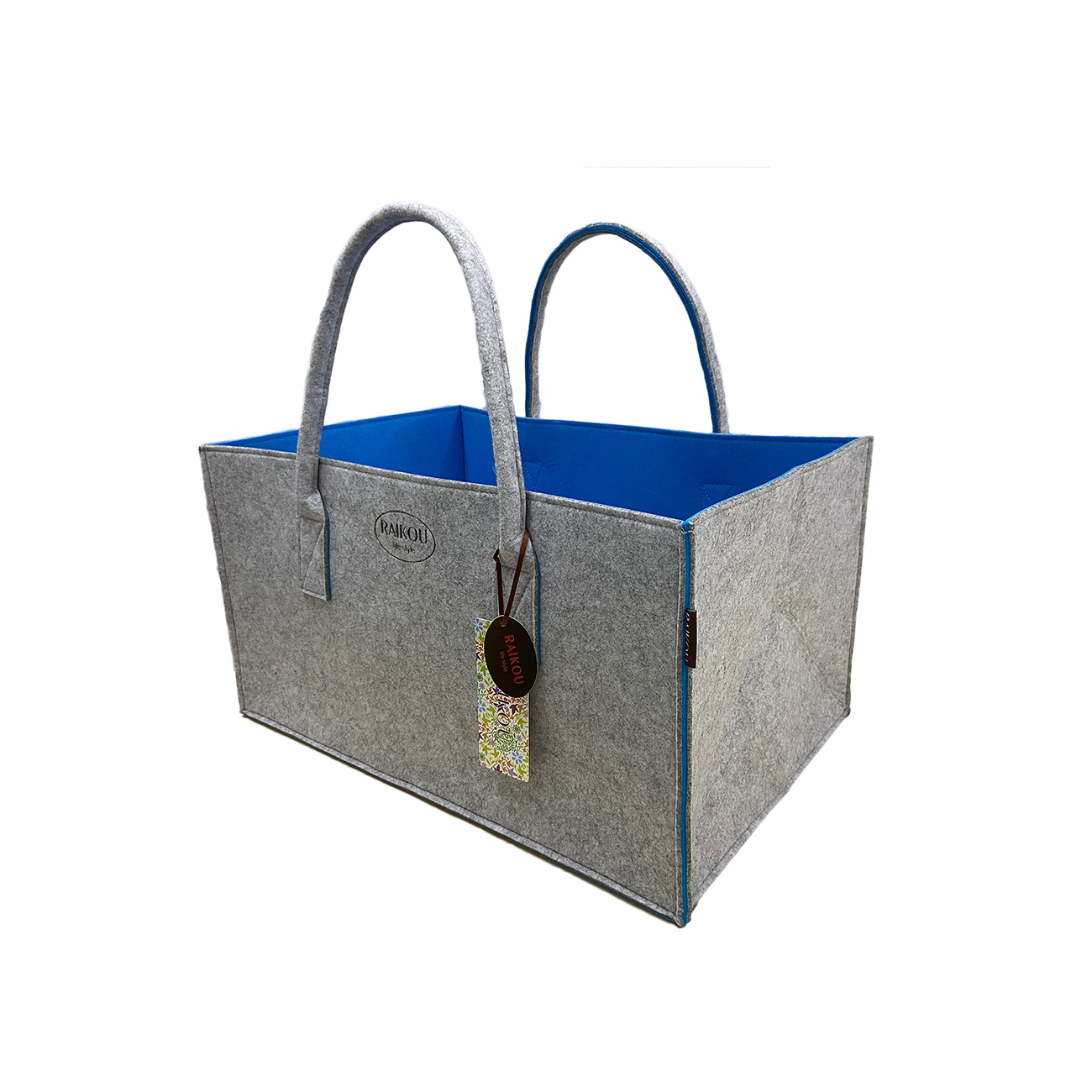 NEU RAIKOU KULT Filz-Tasche Shopper Bag Filzkorb Einkaufstasche Henkeltasche Zeitungskorb Stabile Kaminholztasche Zeitungsständer auch für Spielzeug Garten Picknick Strand(50*25*25cm und 50*34*27)