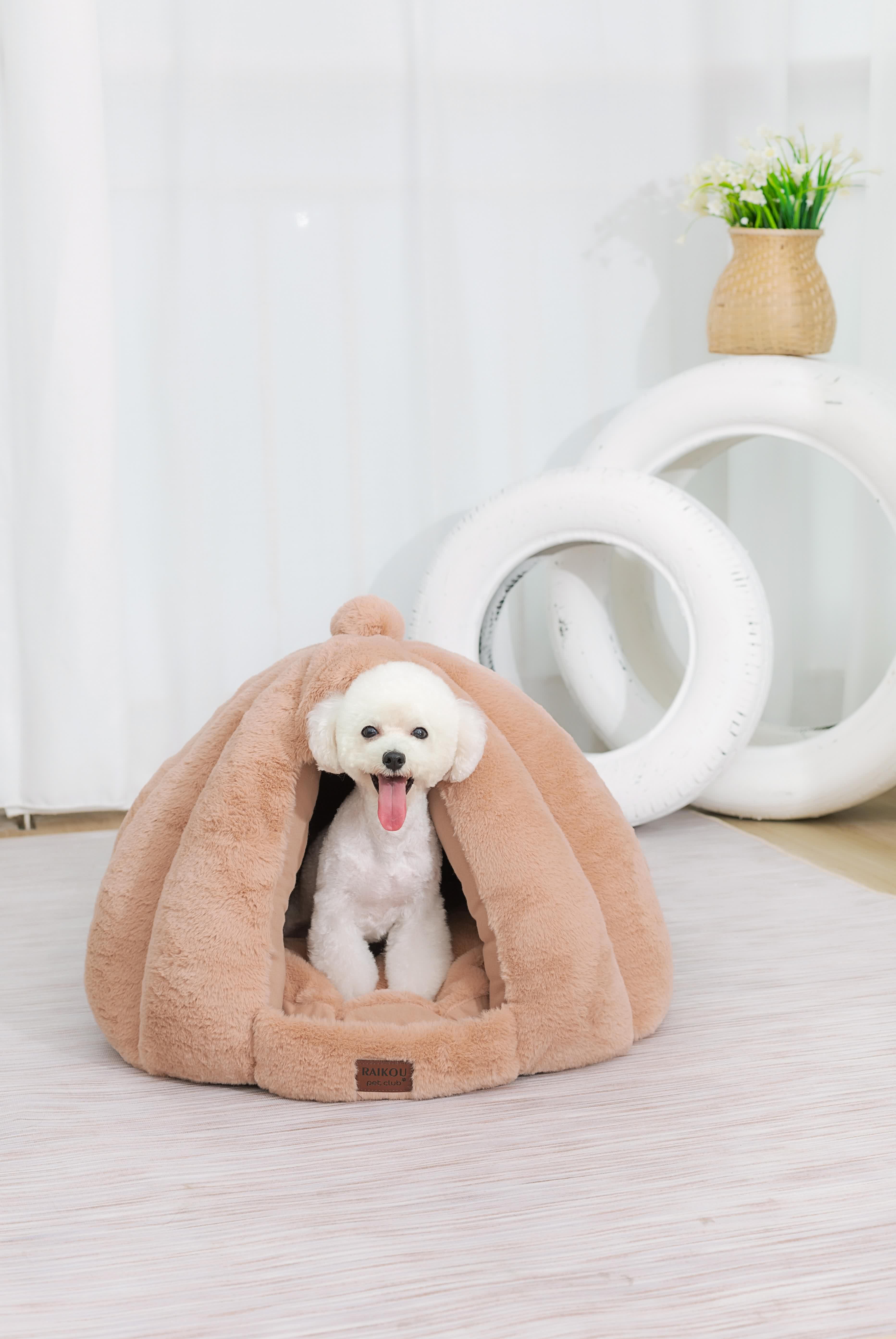 RAIKOU warm kuschelig Haustierhaus Hundehöhle Hundebett, Katzenhöhle, Katzenhaus, Haustier Nest für Katze Hunde Kaninchen für Kleine Katzen und Hunde