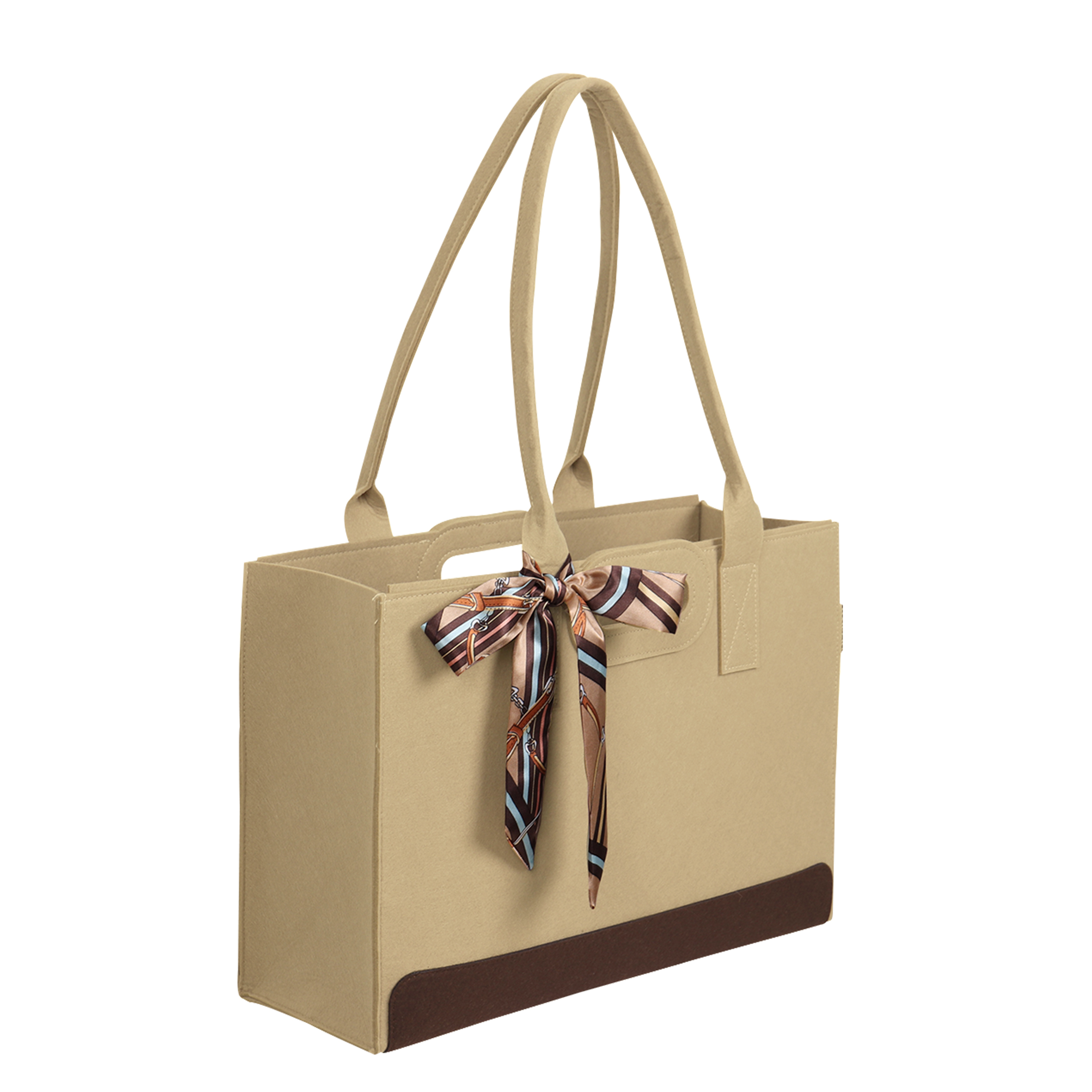 Die Neue RAIKOU KULT Filz-Tasche mit abnehmbarer Innentasche, Hochwertige Einkaufstasche, Strandtasche，Badetasche, Henkeltasche，Zeitungskorb, Filzkorb, Einkaufskorb, Kaminholztasche, auch für Garten Picknick Strand oder zur Spielzeug Aufbewahrung