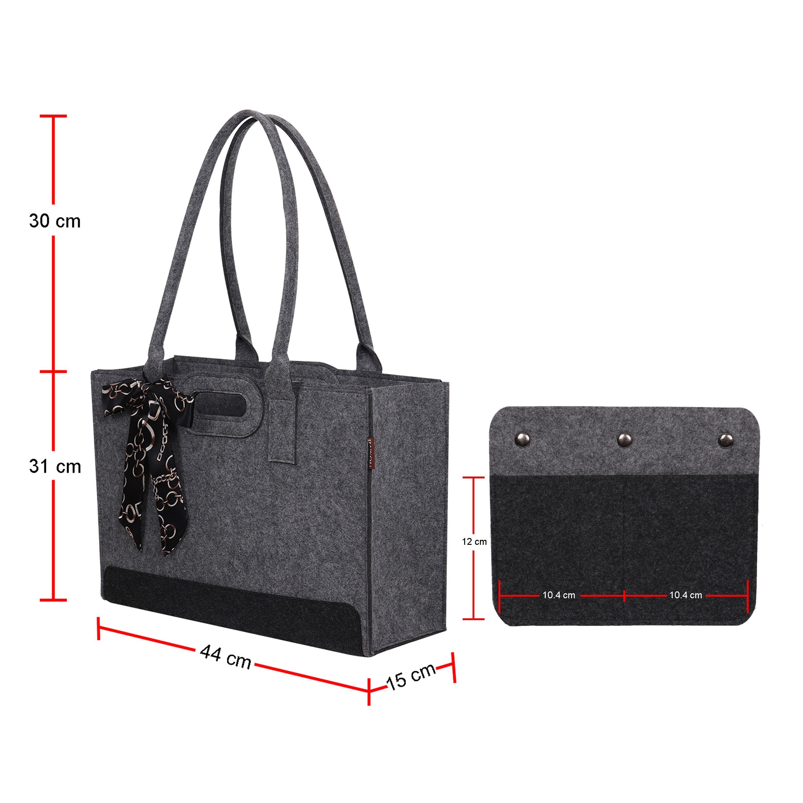 Die Neue RAIKOU KULT Filz-Tasche mit abnehmbarer Innentasche, Hochwertige Einkaufstasche, Strandtasche，Badetasche, Henkeltasche，Zeitungskorb, Filzkorb, Einkaufskorb, Kaminholztasche, auch für Garten Picknick Strand oder zur Spielzeug Aufbewahrung