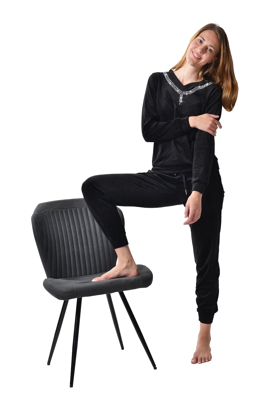 RAIKOU Damen Velours Nicki Hausanzug Freizeitanzug Fitnessanzug Trainingsanzug Jogginganzug Schlafanzug Nicki-Anzug