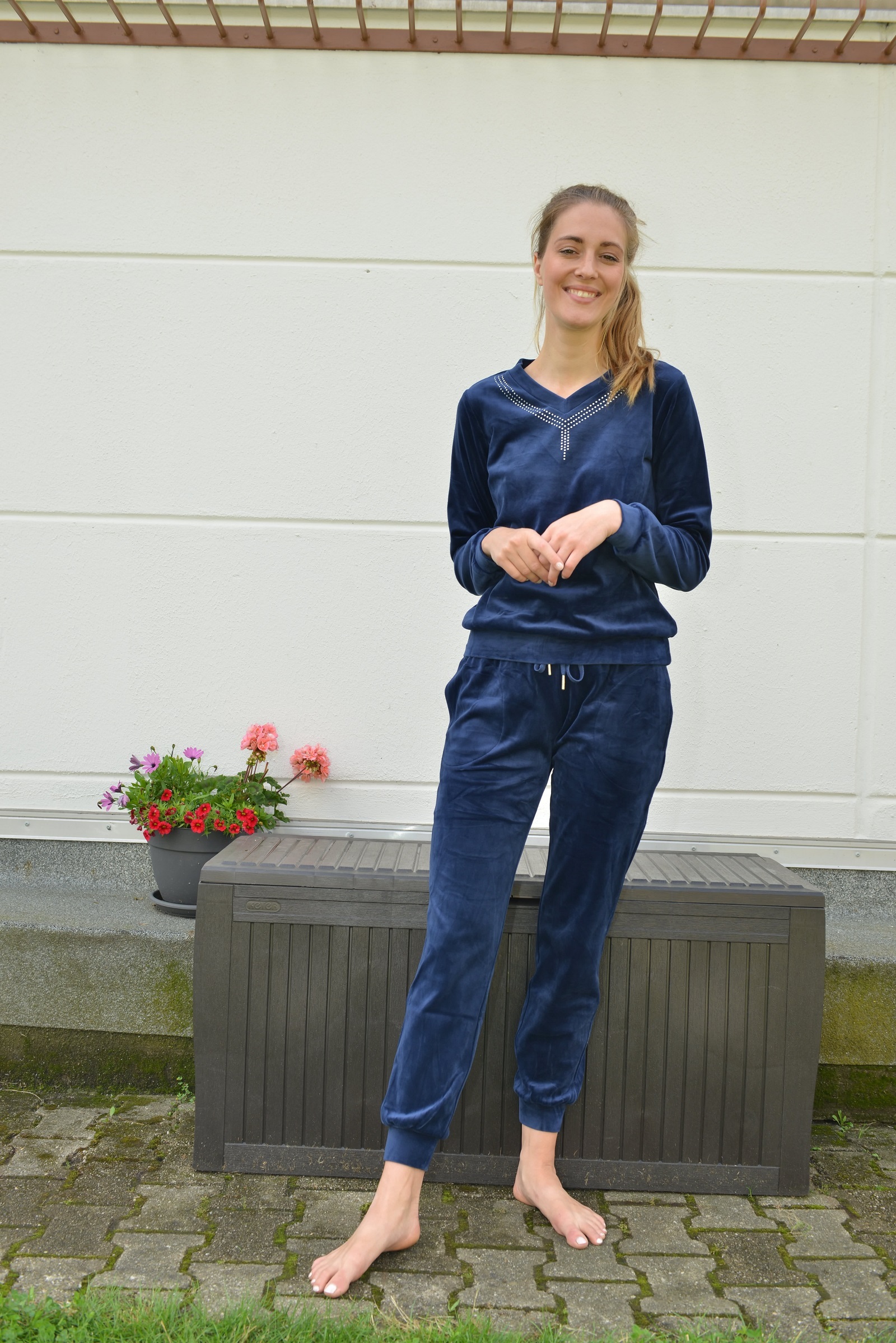RAIKOU Damen Velours Nicki Hausanzug Freizeitanzug Fitnessanzug Trainingsanzug Jogginganzug Schlafanzug Nicki-Anzug