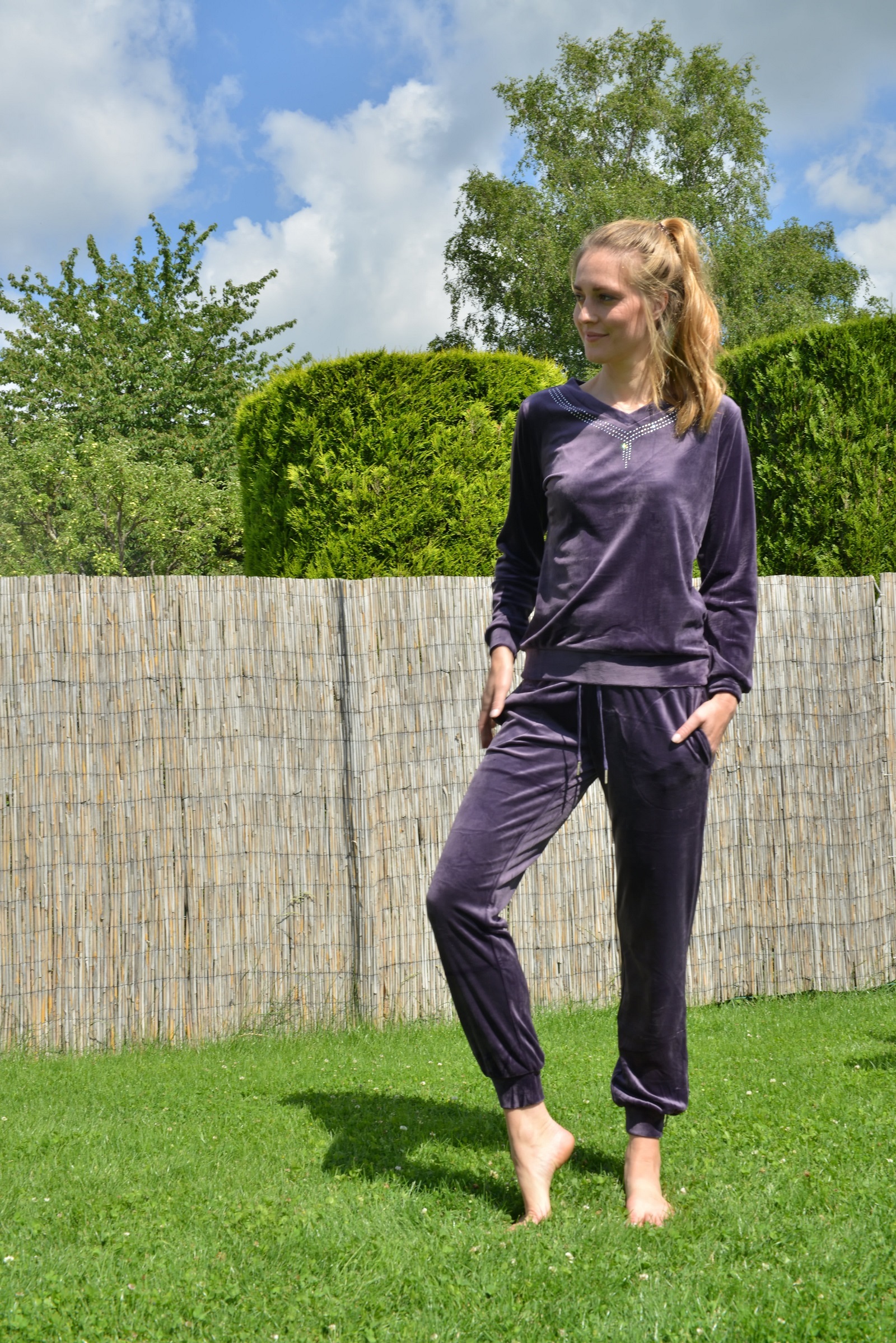RAIKOU Damen Velours Nicki Hausanzug Freizeitanzug Fitnessanzug Trainingsanzug Jogginganzug Schlafanzug Nicki-Anzug
