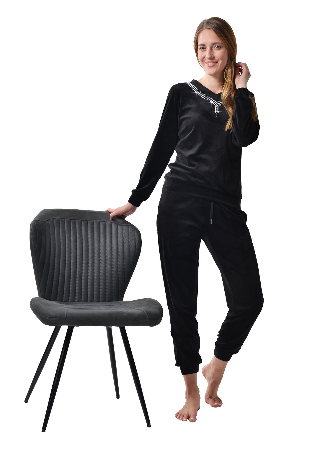 RAIKOU Damen Velours Nicki Hausanzug Freizeitanzug Fitnessanzug Trainingsanzug Jogginganzug Schlafanzug Nicki-Anzug
