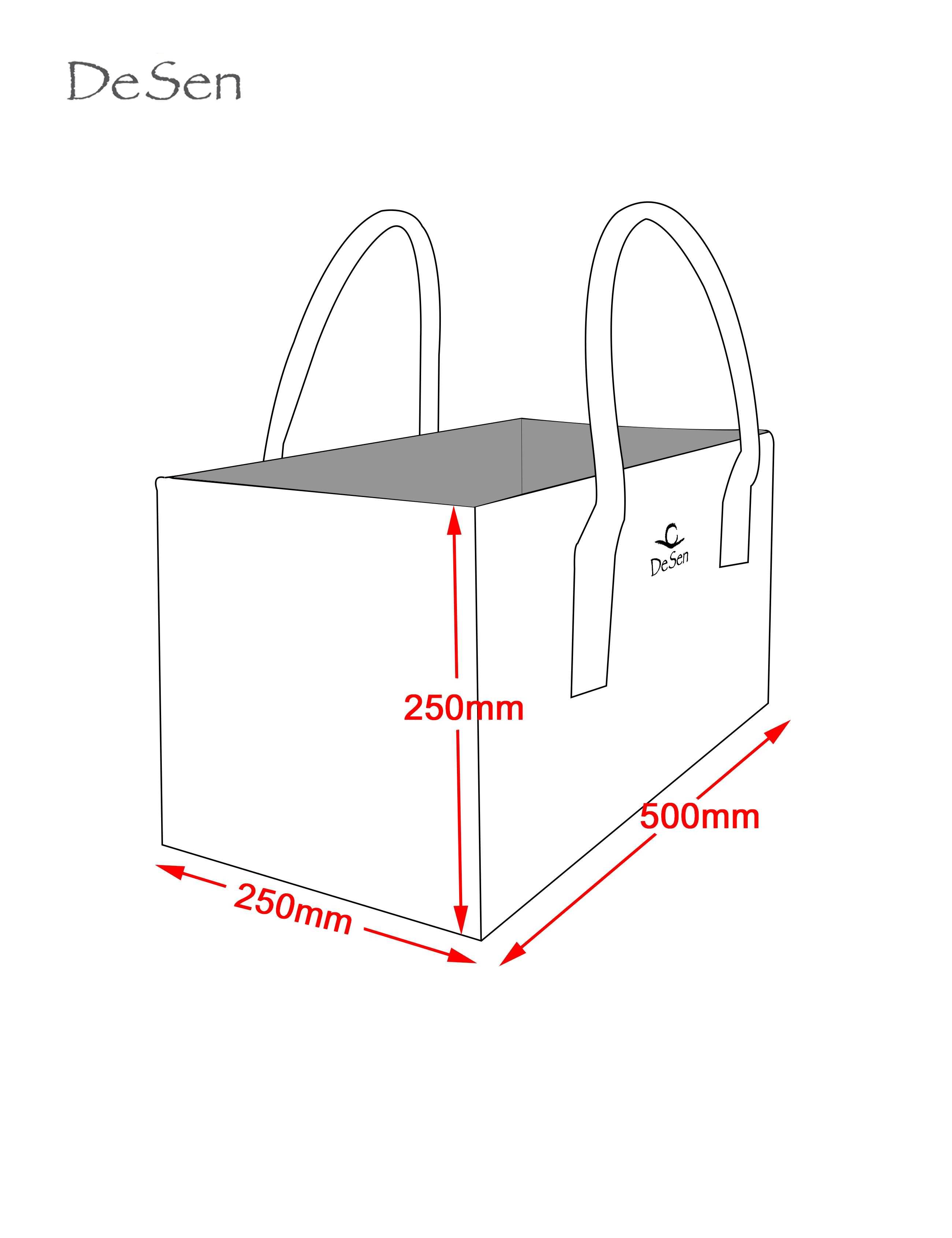 DESEN Premium Filztasche – als Hochwertige Einkaufstasche, Stoff-Shopper-Bag, Henkeltasche, Einkaufskorb, zur Aufbewahrung von Kaminholztasche