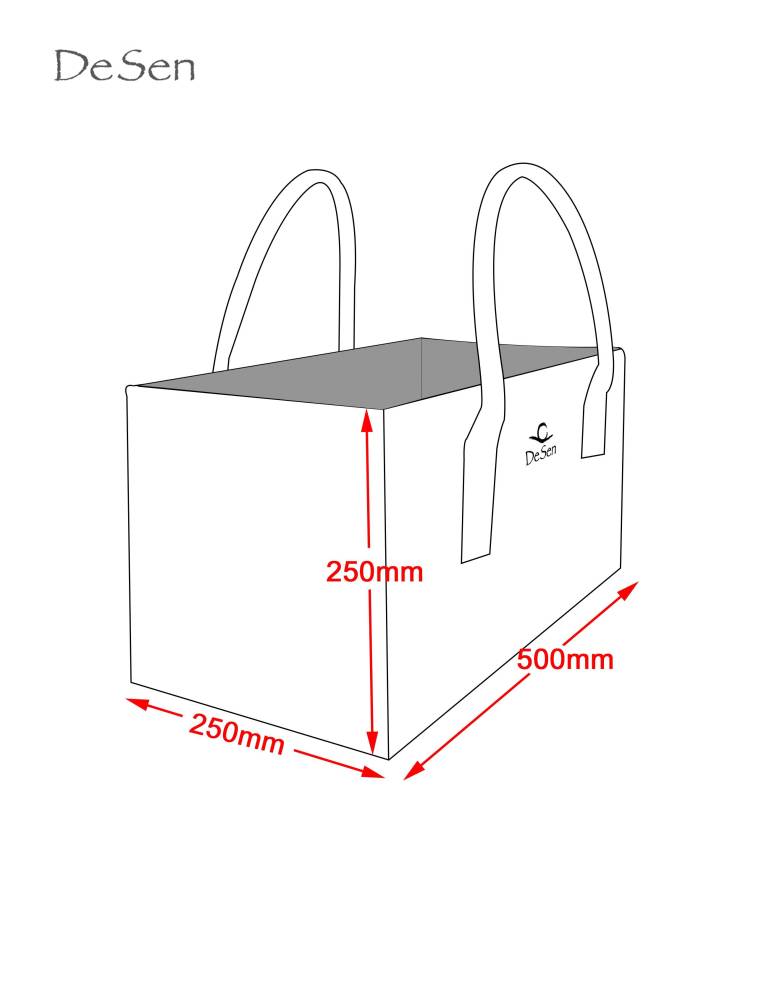 DESEN Premium Filztasche – als Hochwertige Einkaufstasche, Stoff-Shopper-Bag, Henkeltasche, Einkaufskorb, zur Aufbewahrung von Kaminholztasche