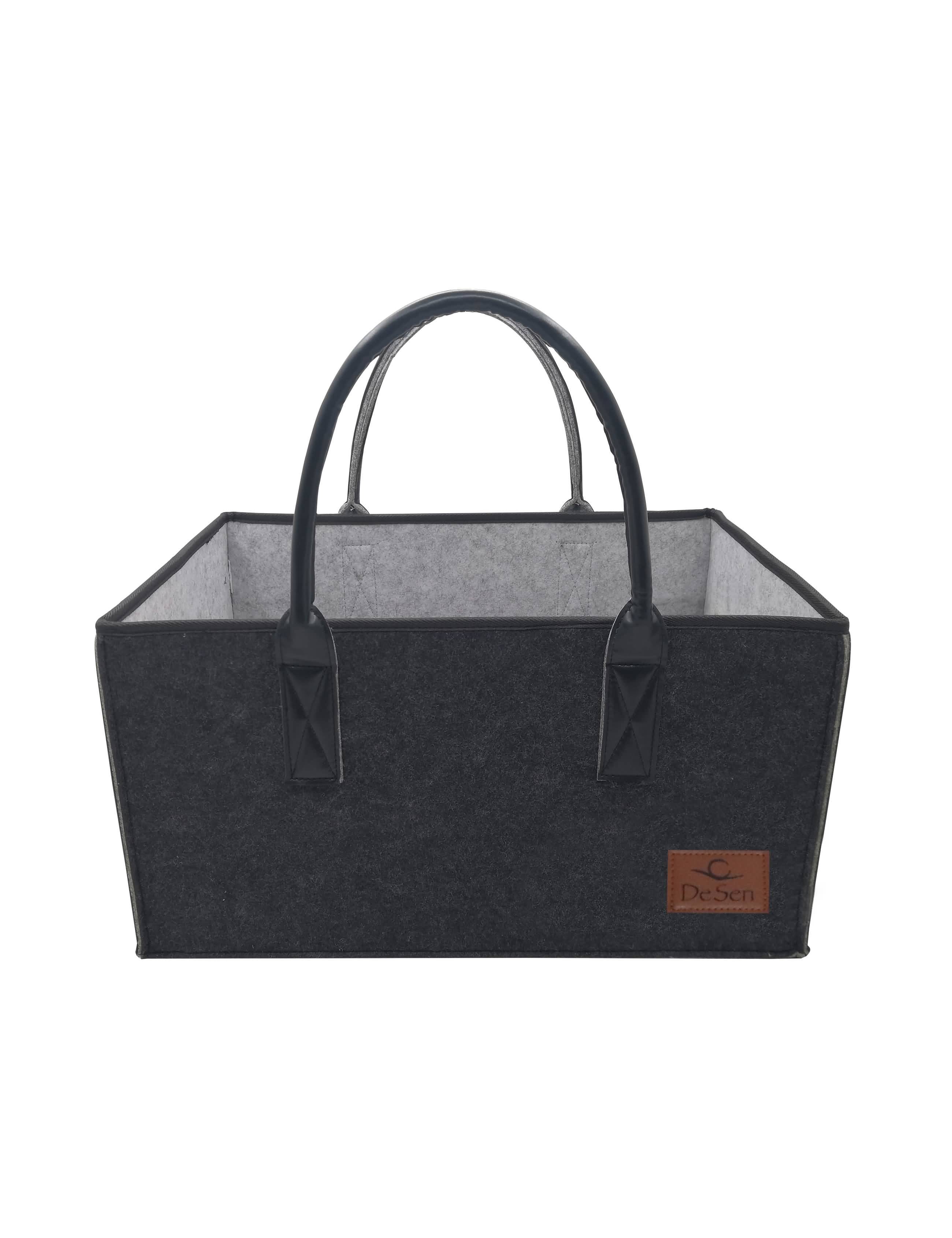 DESEN Premium Filztasche – als Hochwertige Einkaufstasche, Stoff-Shopper-Bag, Henkeltasche, Einkaufskorb, zur Aufbewahrung von Kaminholztasche
