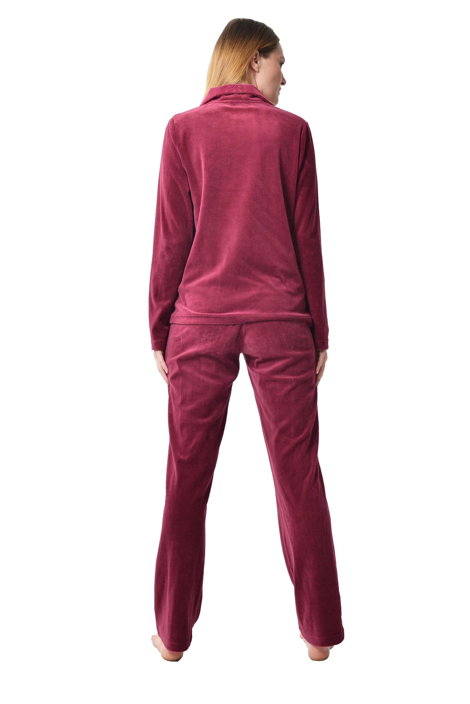 DESEN Damen Velours Nicki Freizeitanzug Fitnessanzug Hausanzug Jogginganzug Nicki-Anzug mit Reißverschluss und Glitzersteinen