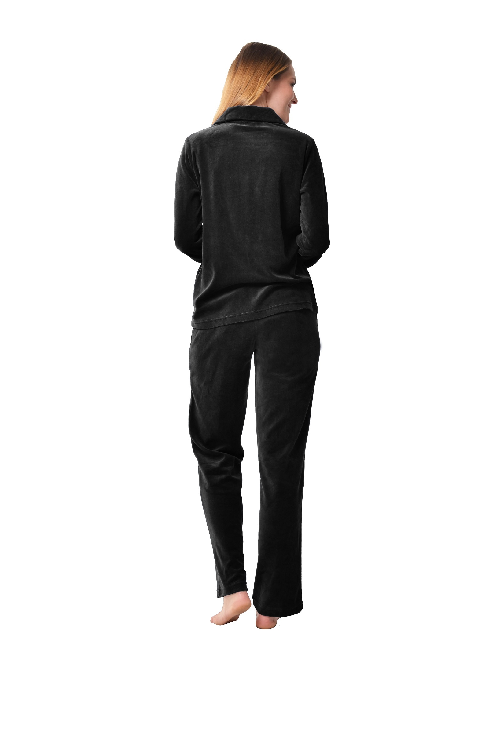 DESEN Damen Velours Nicki Freizeitanzug Fitnessanzug Hausanzug Jogginganzug Nicki-Anzug mit Reißverschluss und Glitzersteinen