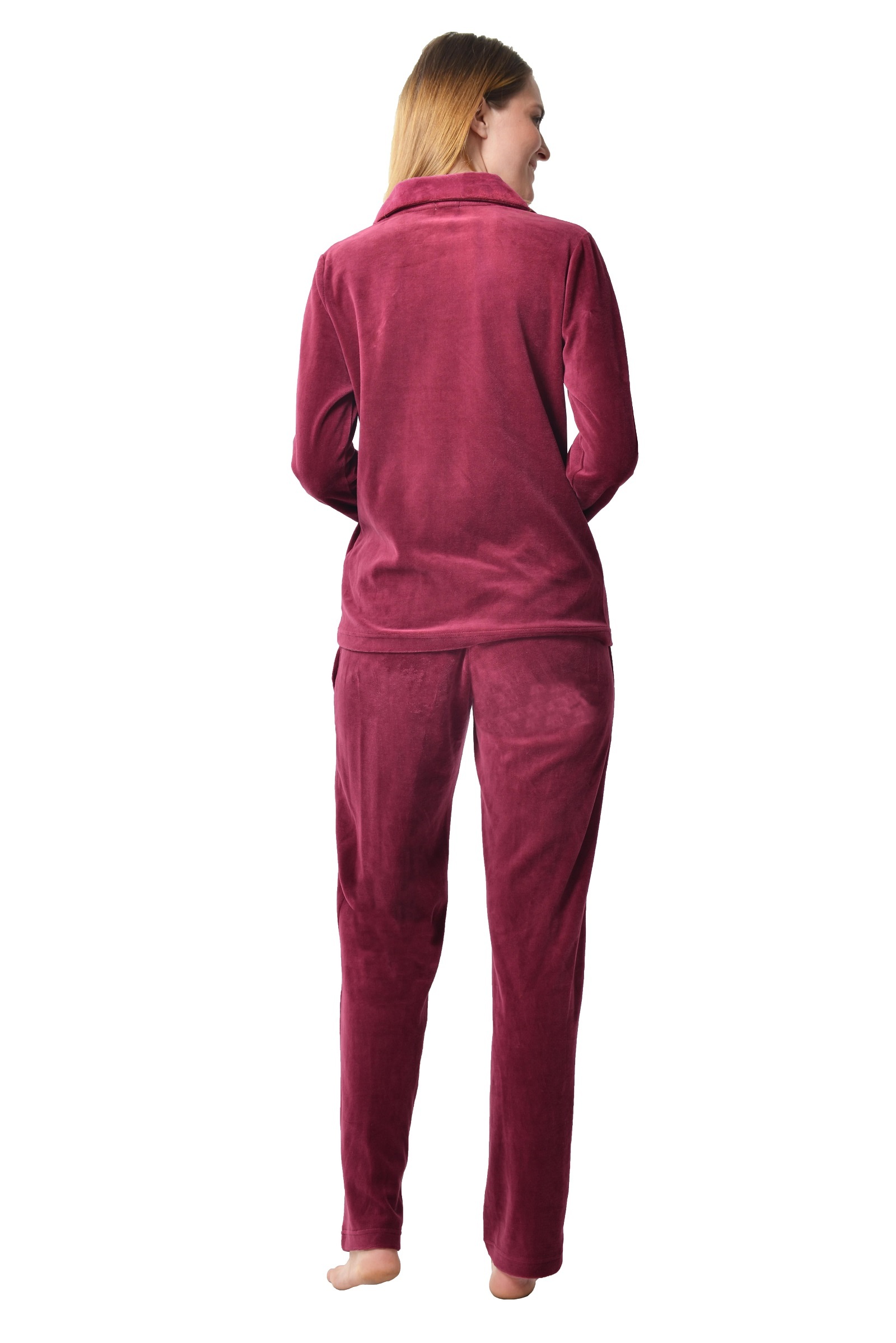 DESEN Damen Velours Nicki Freizeitanzug Fitnessanzug Hausanzug Jogginganzug Nicki-Anzug mit Reißverschluss und Glitzersteinen