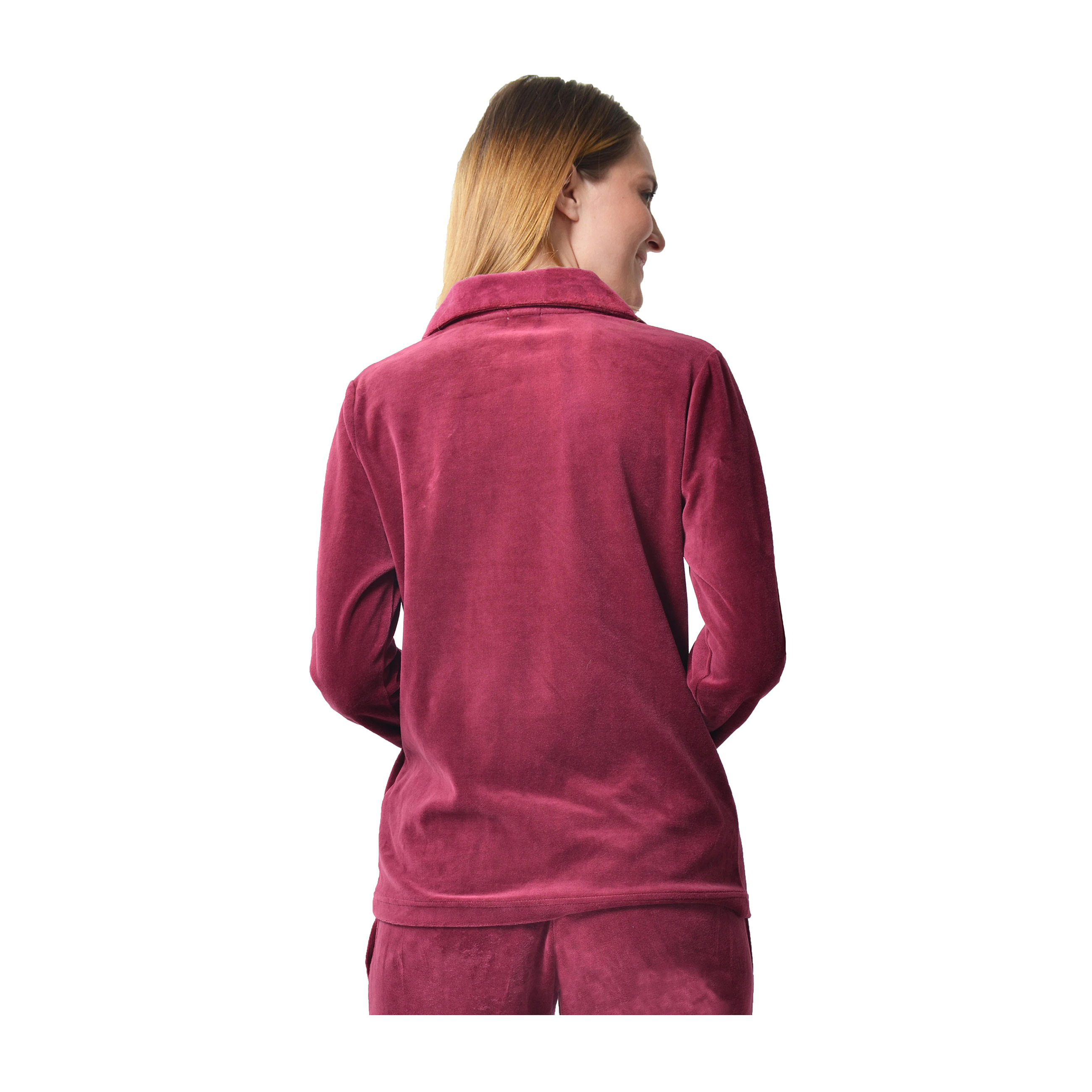 DESEN Damen Freizeitjacke Hausjacke Bluse Mit Reißverschluss Sport Heller Strassstein Hoher Baumwollanteil Ohne Kappe