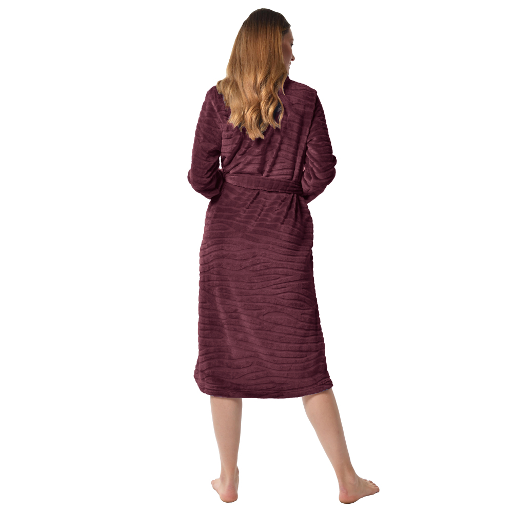 RAIKOU Damen Bademantel Morgenmantel Saunamantel weiches und super flauschiges Coral-Fleece Flausch RelaxKuschelfrottee Microfaser