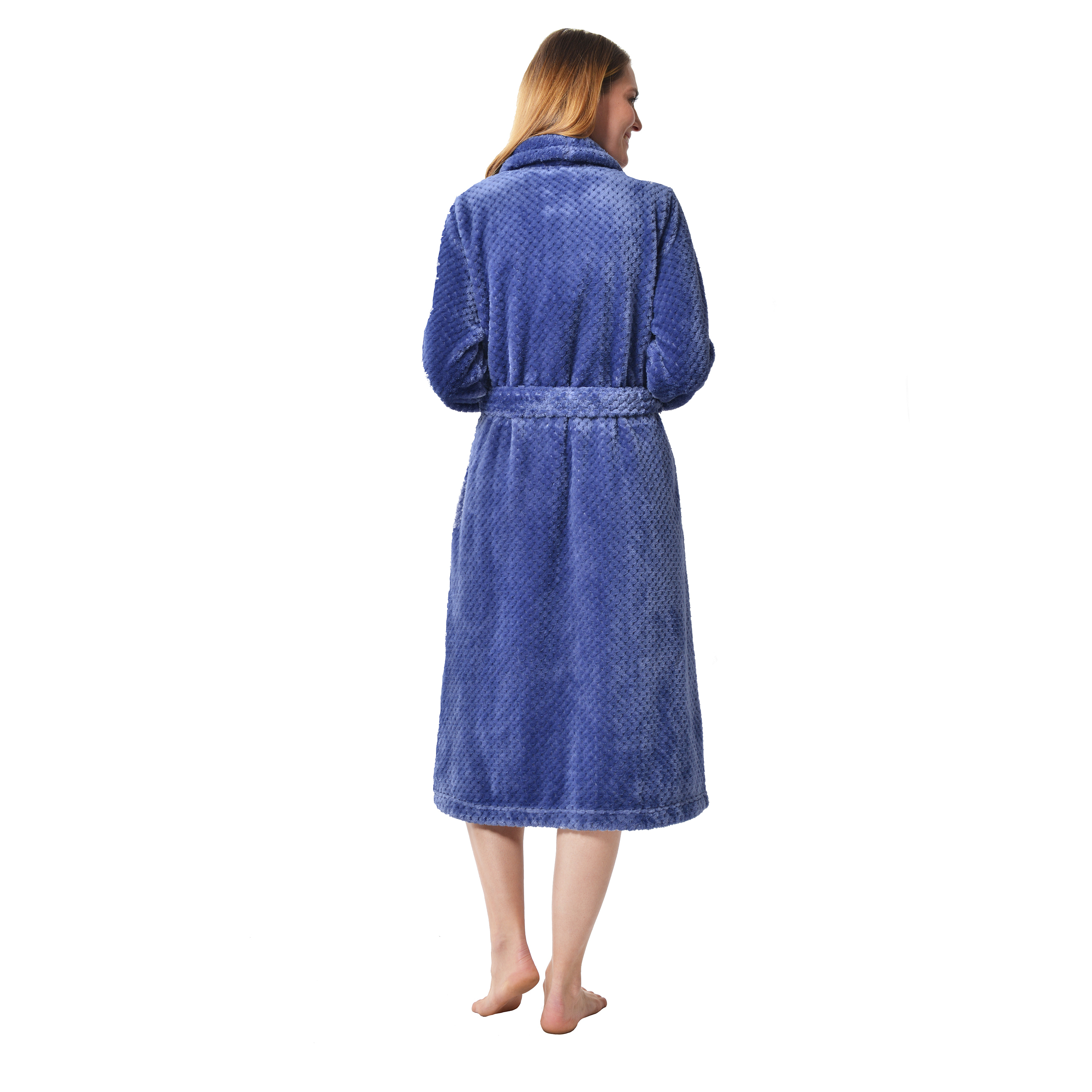 RAIKOU Damen Bademantel Morgenmantel Saunamantel weiches und super flauschiges Coral-Fleece Flausch RelaxKuschelfrottee Microfaser