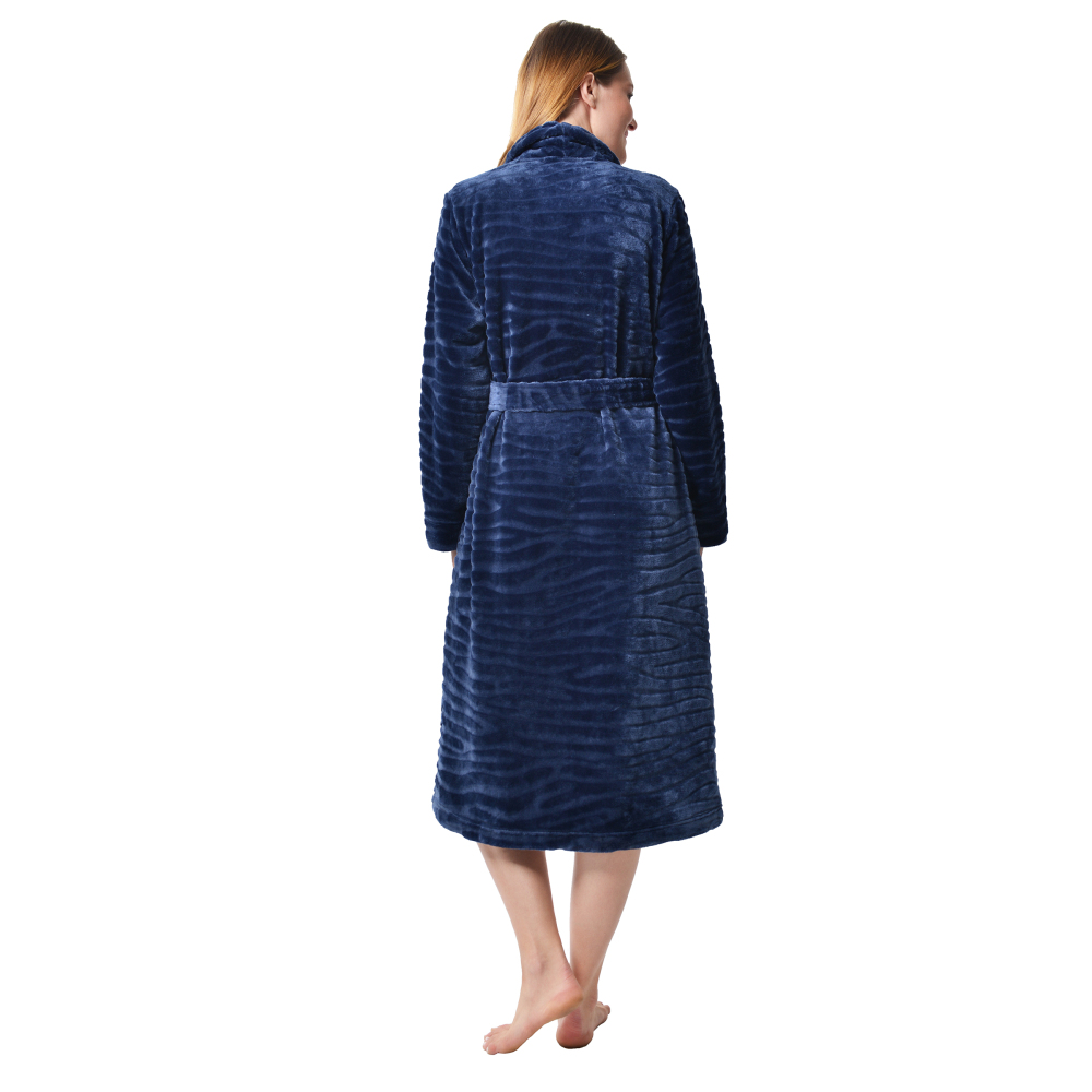 RAIKOU Damen Bademantel Morgenmantel Saunamantel weiches und super flauschiges Coral-Fleece Flausch RelaxKuschelfrottee Microfaser