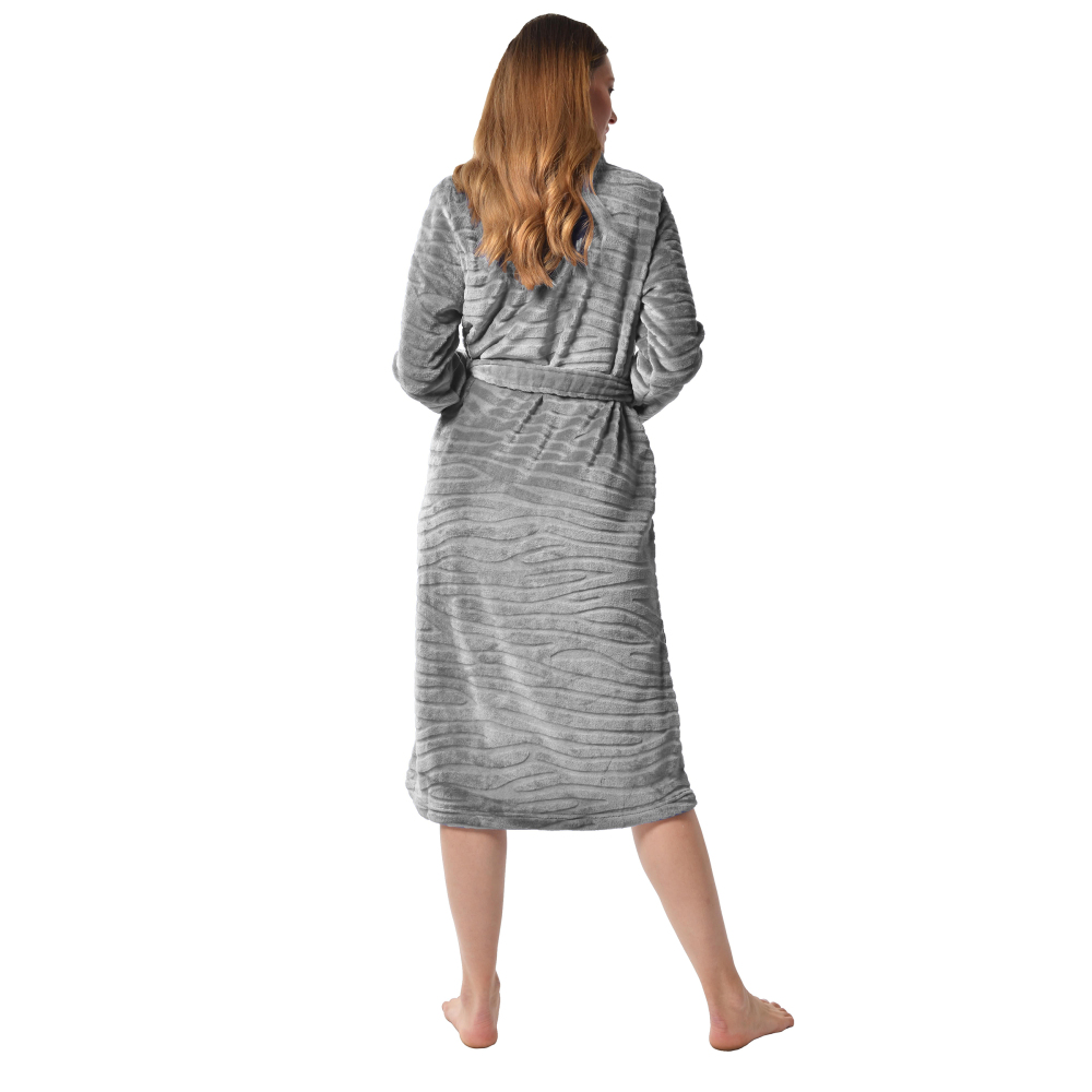 RAIKOU Damen Bademantel Morgenmantel Saunamantel weiches und super flauschiges Coral-Fleece Flausch RelaxKuschelfrottee Microfaser