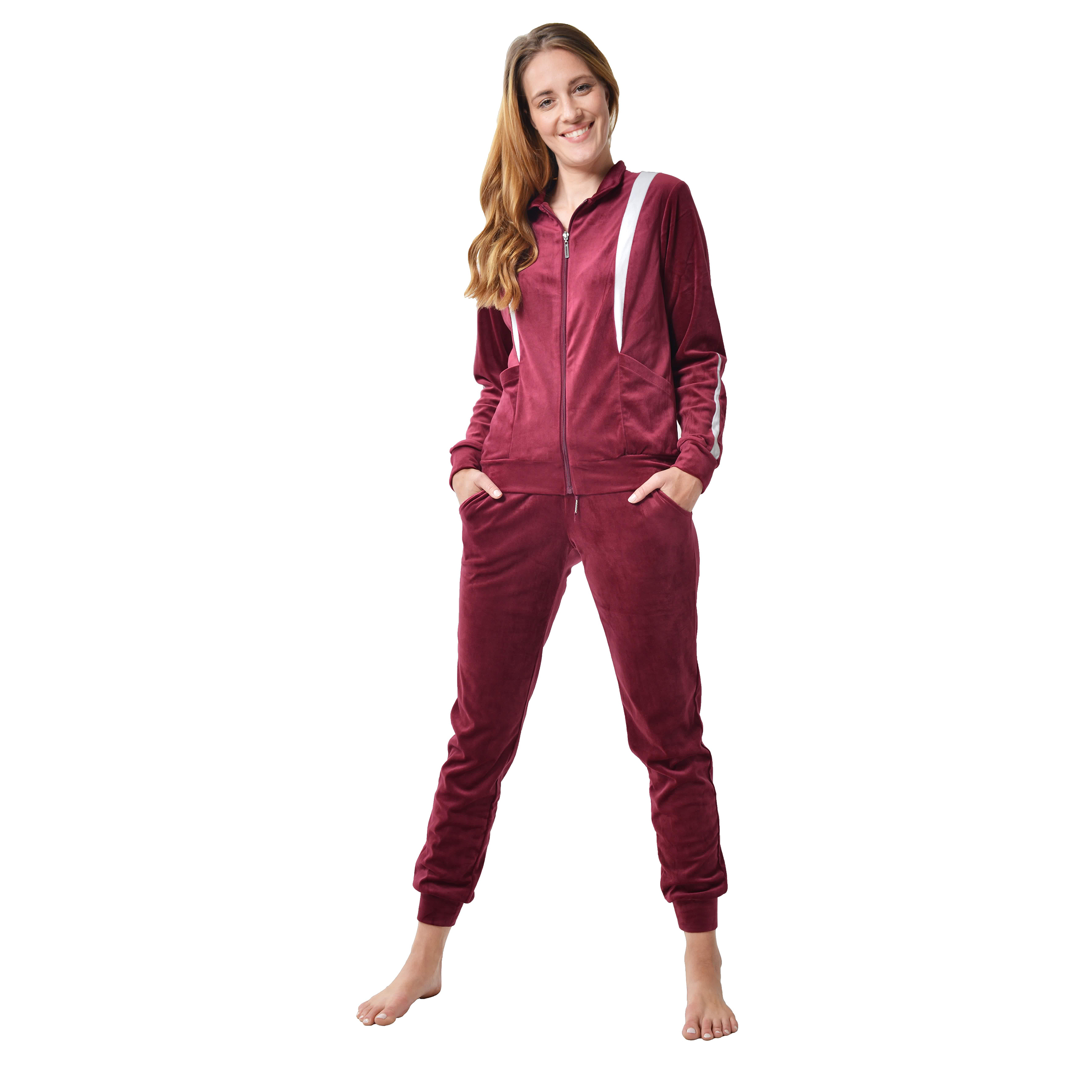 RAIKOU Damen Hausanzug Trainingsanzug Velours Nicki Freizeitanzug Trainingsanzug Jogginganzug Schlafanzug mit Reißverschluss ,Freizeit Zweiteilige Set Oberteil und Hose