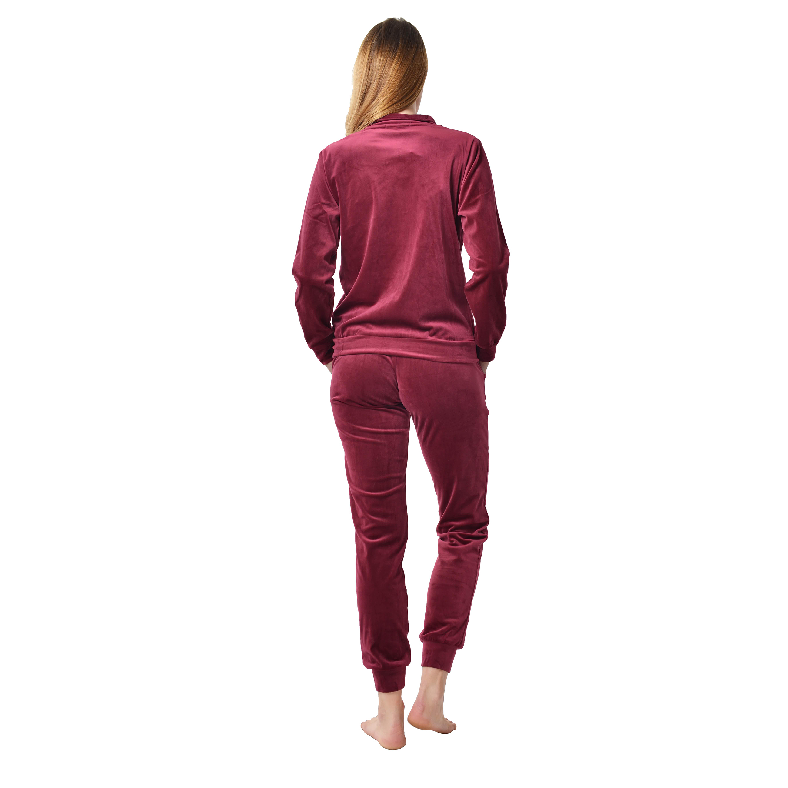 RAIKOU Damen Hausanzug Trainingsanzug Velours Nicki Freizeitanzug Trainingsanzug Jogginganzug Schlafanzug mit Reißverschluss ,Freizeit Zweiteilige Set Oberteil und Hose