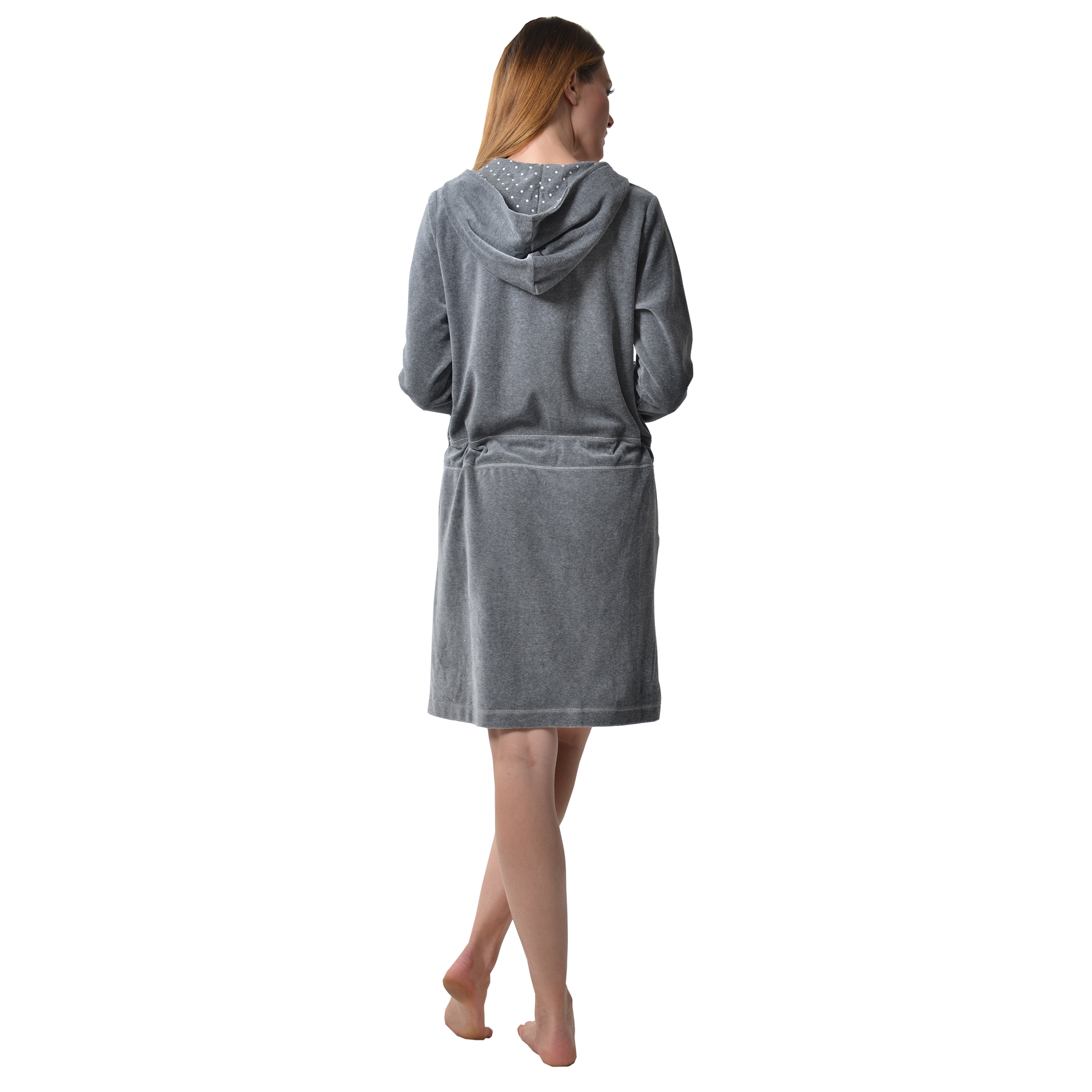 RAIKOU Neu Damen Hausmantel/Lounge Mantel/Bademantel/Morgenmantel/Saunamantel mit Kapuze mit hohem Baumwollanteil
