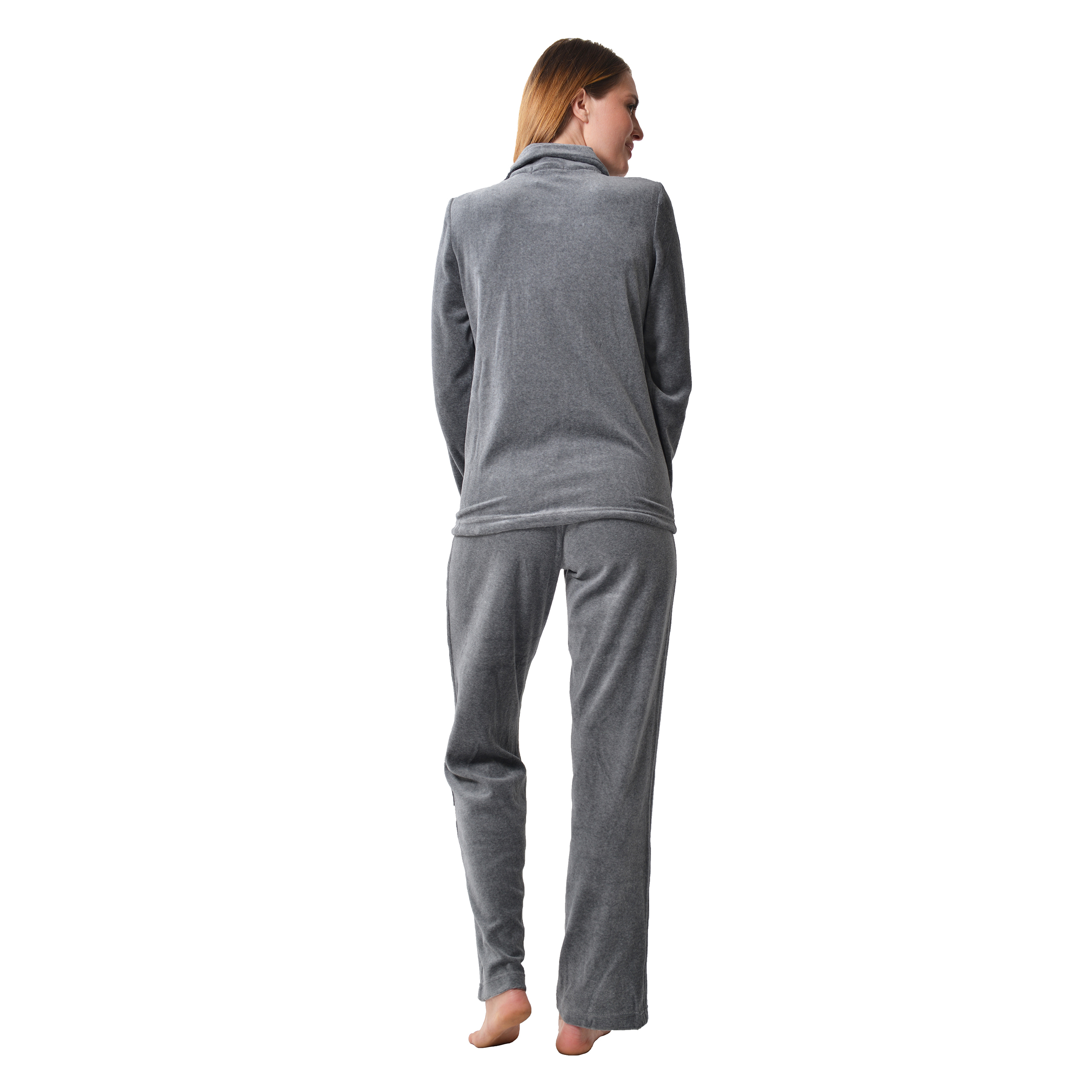 RAIKOU Hausanzug Freizeitanzug Homewear Trainingsanzug mit Reißverschluss,  dezente Ziersteppung, Seilzug im unteren Saum