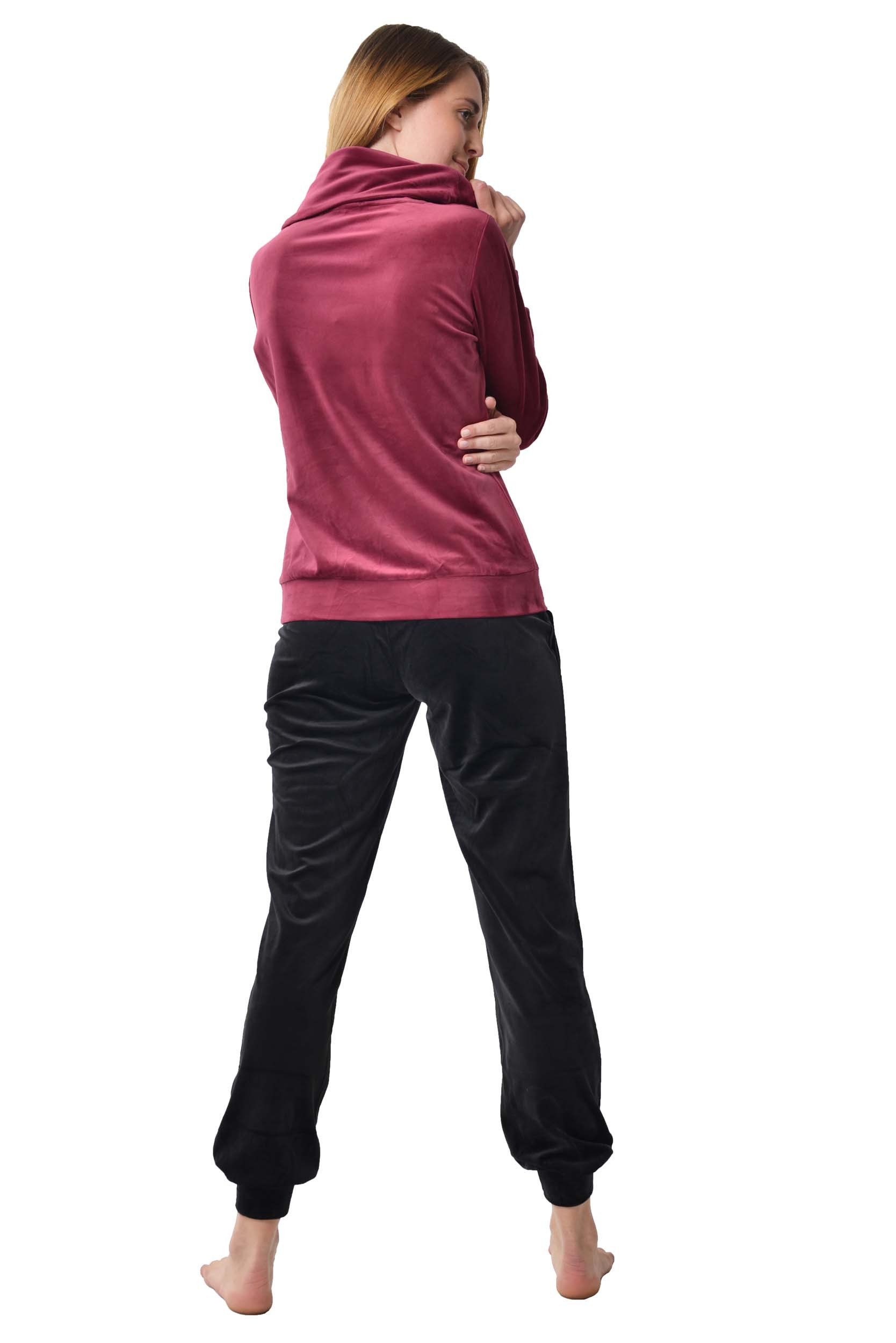 RAIKOU Schlafanzug Damen Trainingsanzug Jogginganzug Fitnessanzug mit Strassstenen