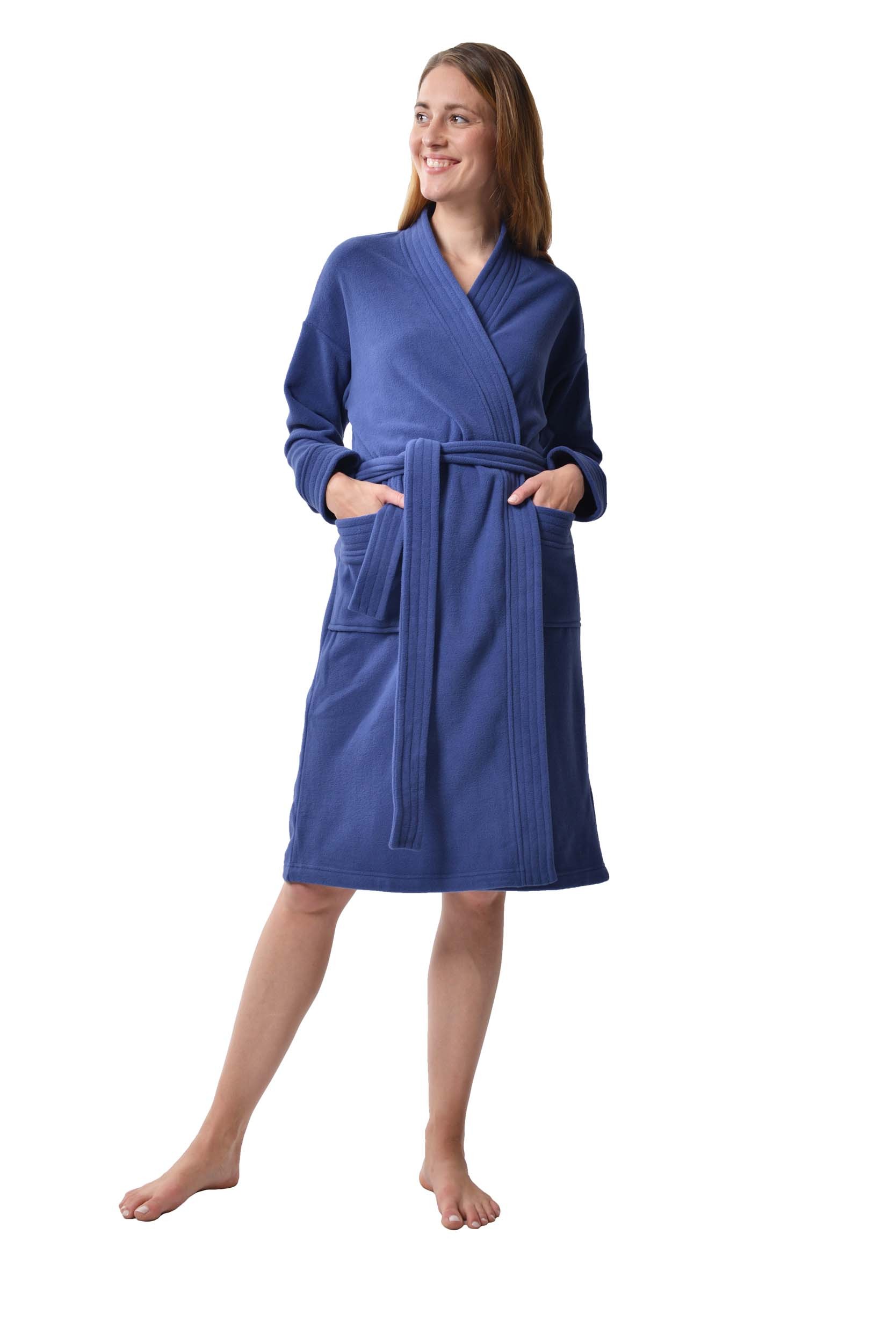 Raikou Damen und Herren Bademantel Fleece Morgenmantel Atmungsaktive Saunamantel mit Gürtel Unisex Hausmantel