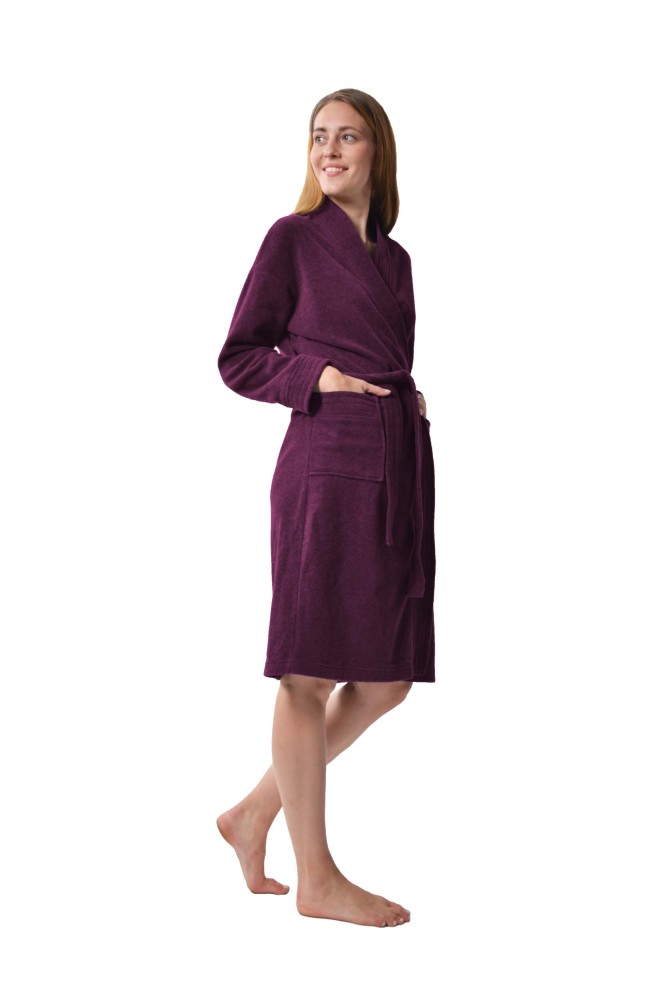 Raikou Damen und Herren Bademantel Fleece Morgenmantel Atmungsaktive Saunamantel mit Gürtel Unisex Hausmantel