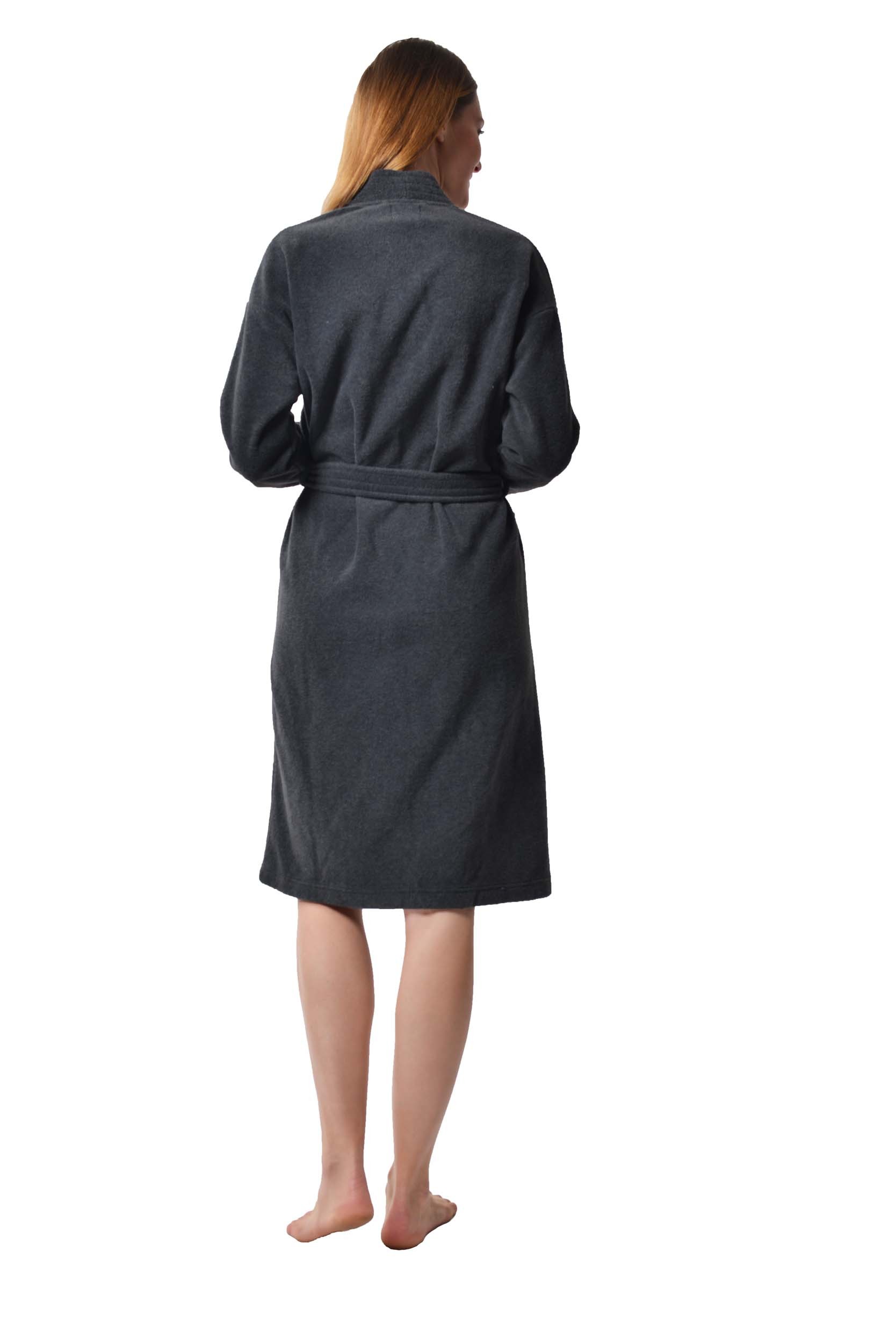 Raikou Damen und Herren Bademantel Fleece Morgenmantel Atmungsaktive Saunamantel mit Gürtel Unisex Hausmantel