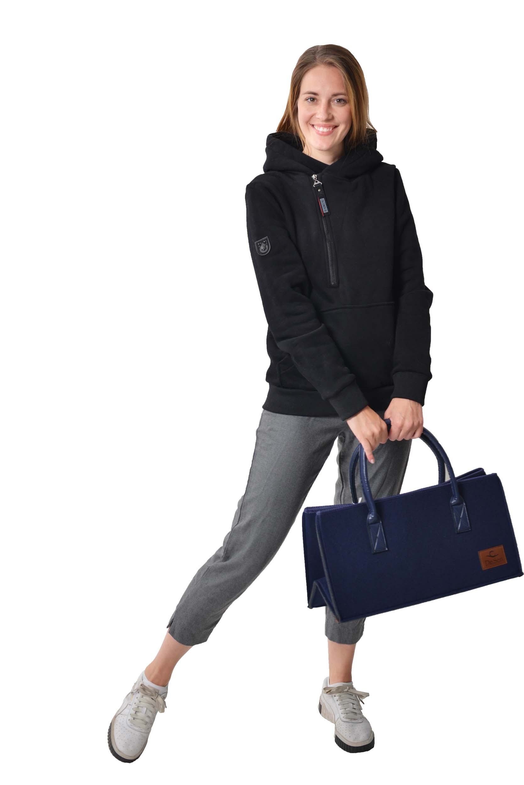 DESEN Premium Filztasche – als Hochwertige Einkaufstasche, Stoff-Shopper-Bag, Henkeltasche, Einkaufskorb, zur Aufbewahrung von Kaminholztasche